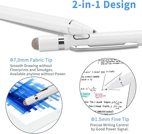 Active Stylus Capacitive Digital Pen with 1.5mm Ultra Fine Tip Stylus