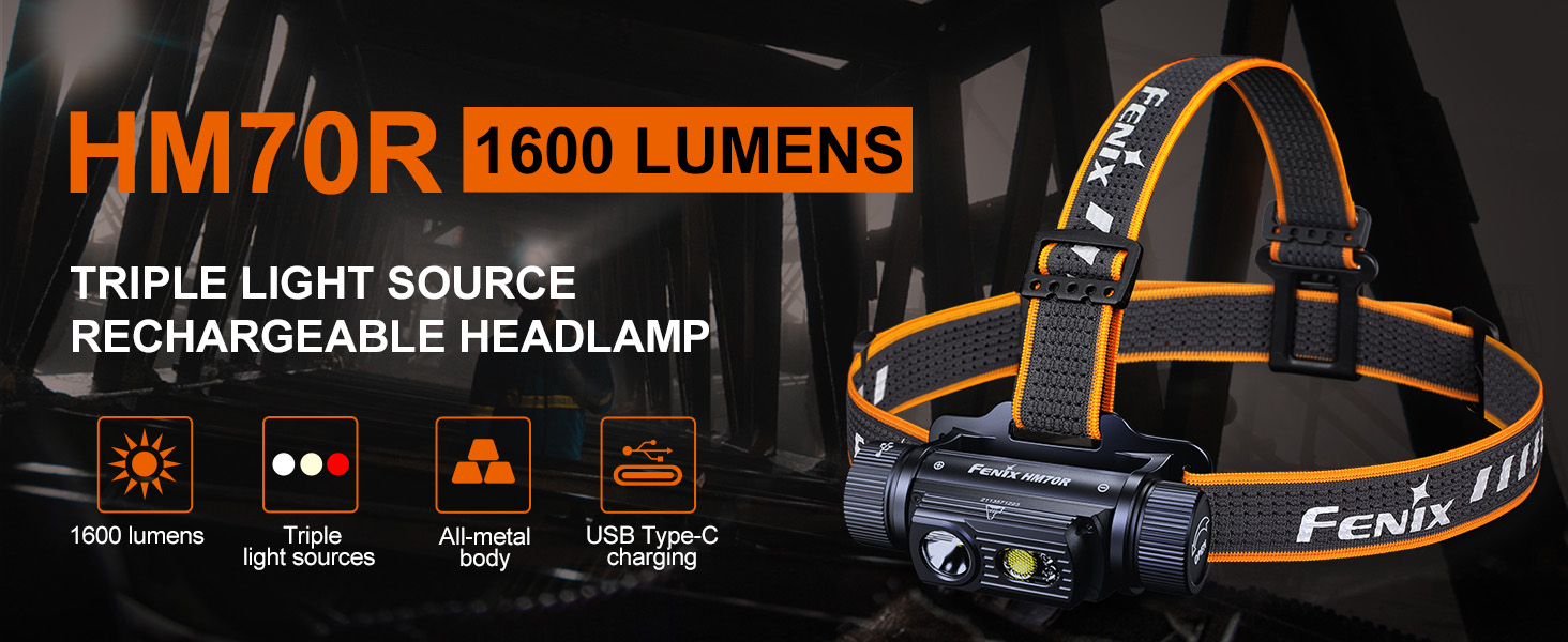 Amazon.com: Fenix HM70R Headlamp, 1600 Lumen USB-C Rechargeable