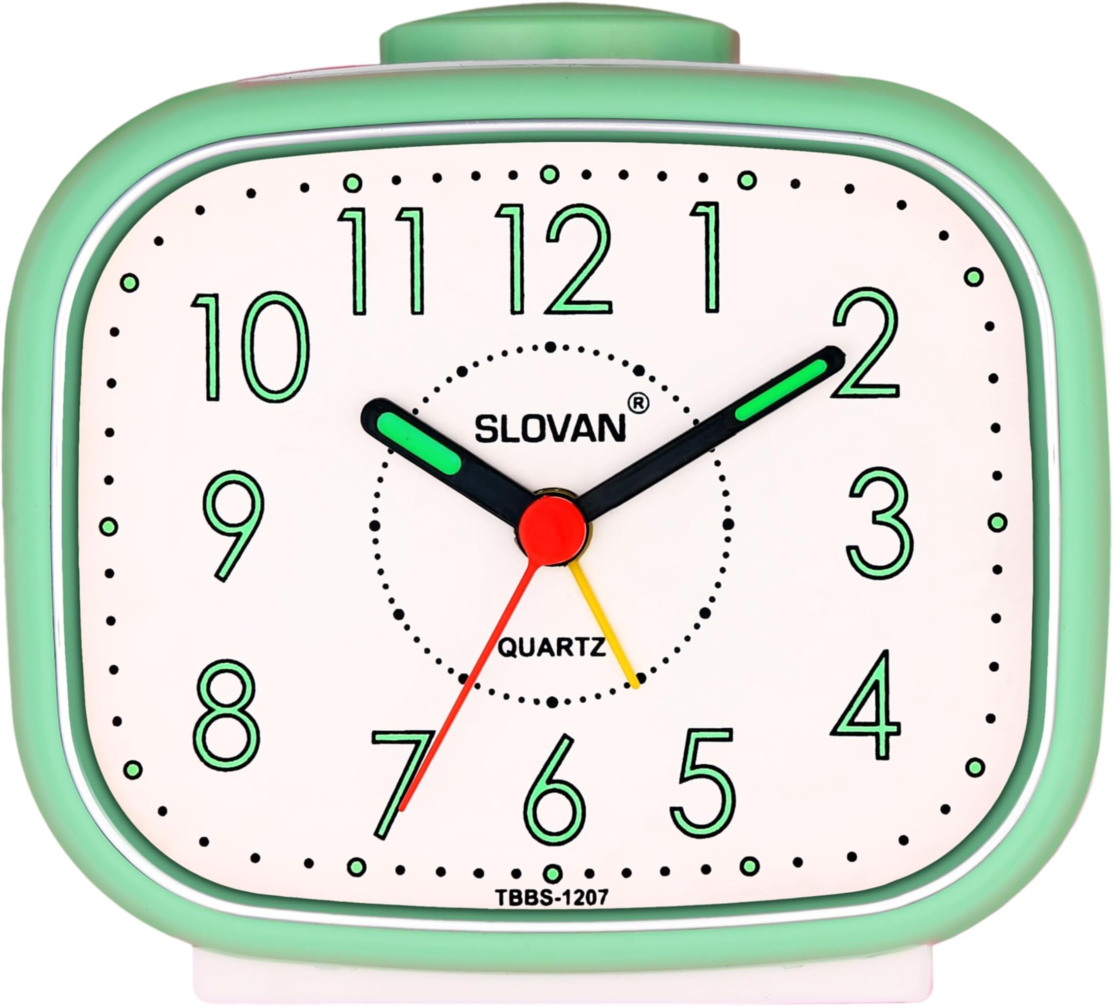 SLOVAN QUARTZ Plastic Beep Table Alarm Clock - 9 CM X 11 (Green)