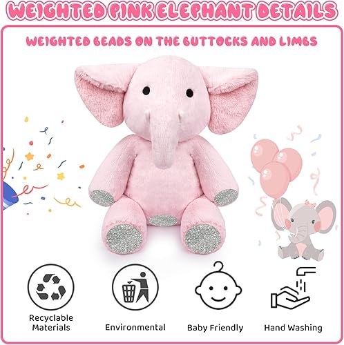 Miniatura 5 de Leokawin Animales de peluche con peso, almohada de felpa de elefante con peso Kawaii, juguetes de peluche suaves con peso