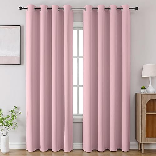 Miniatura 63 de CUCRAF Juego de 2 paneles de cortinas opacas negras de 54 pulgadas de largo, cortinas de oscurecimiento de habitación para sala de estar y