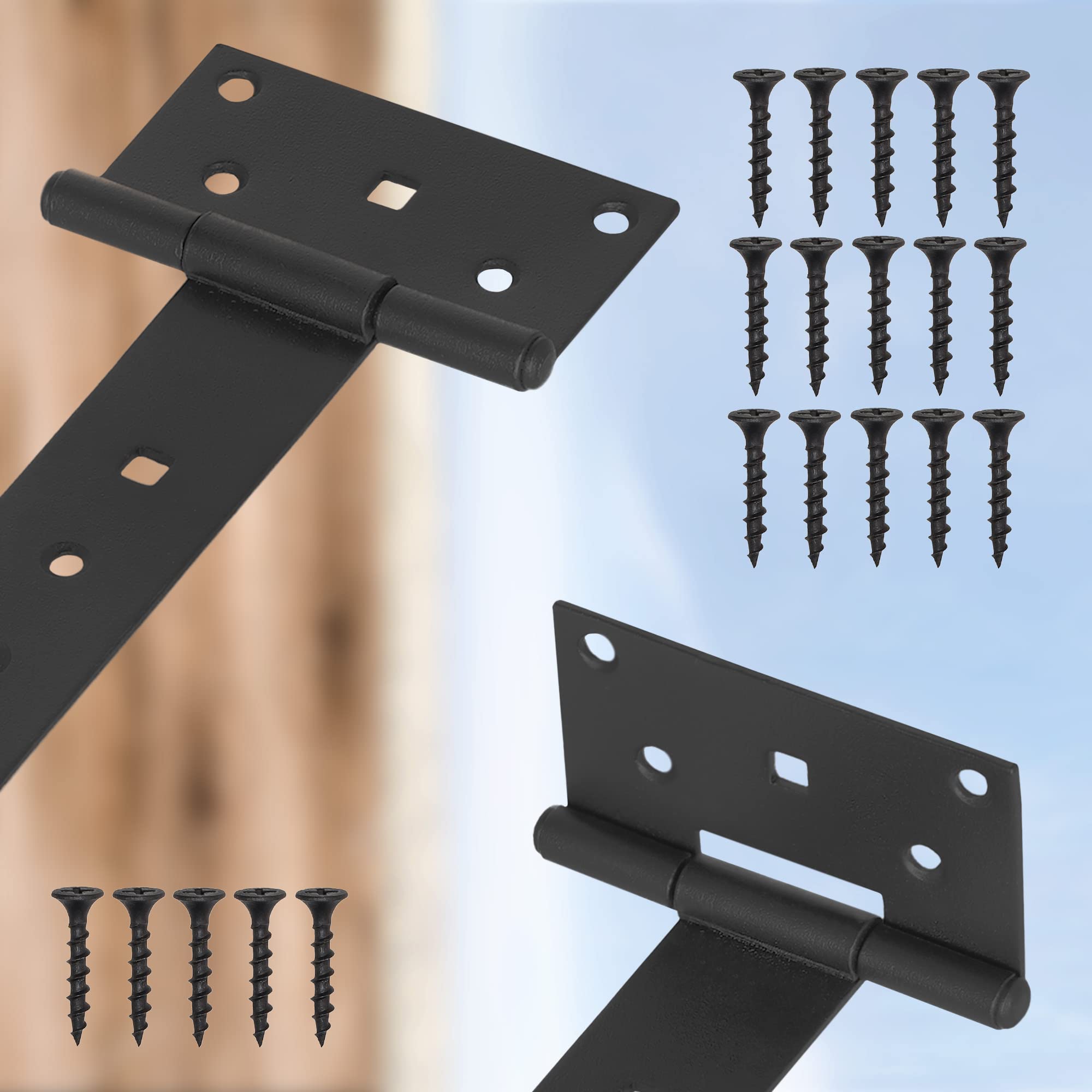 KOTARBAU® - Bisagra de puerta exterior de construcción (400 mm, con revestimiento de pulverización)