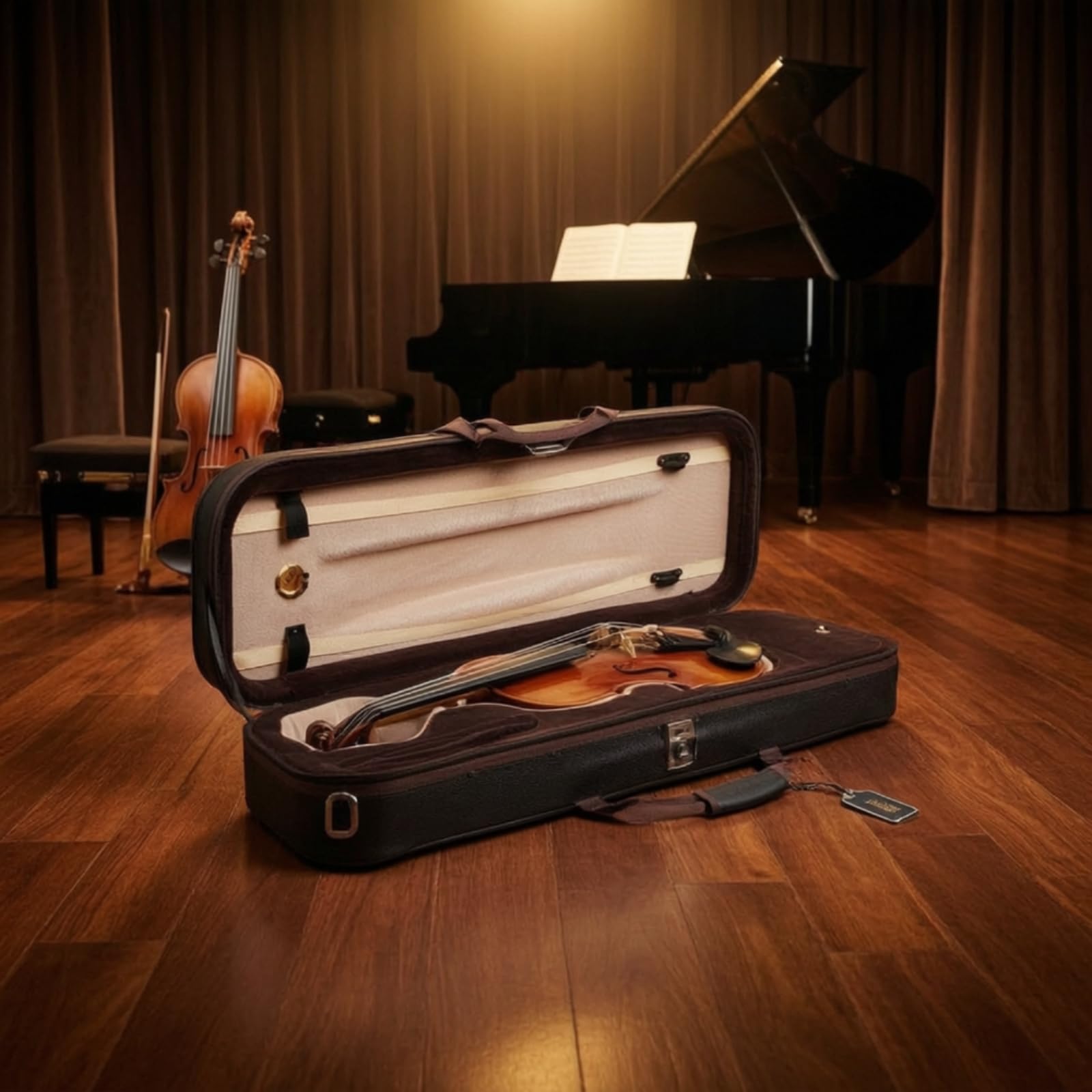Gralara Estuche Violín con Higrómetro Ligero Funda Antigolpes para Músicos, Viajes, Ensayos