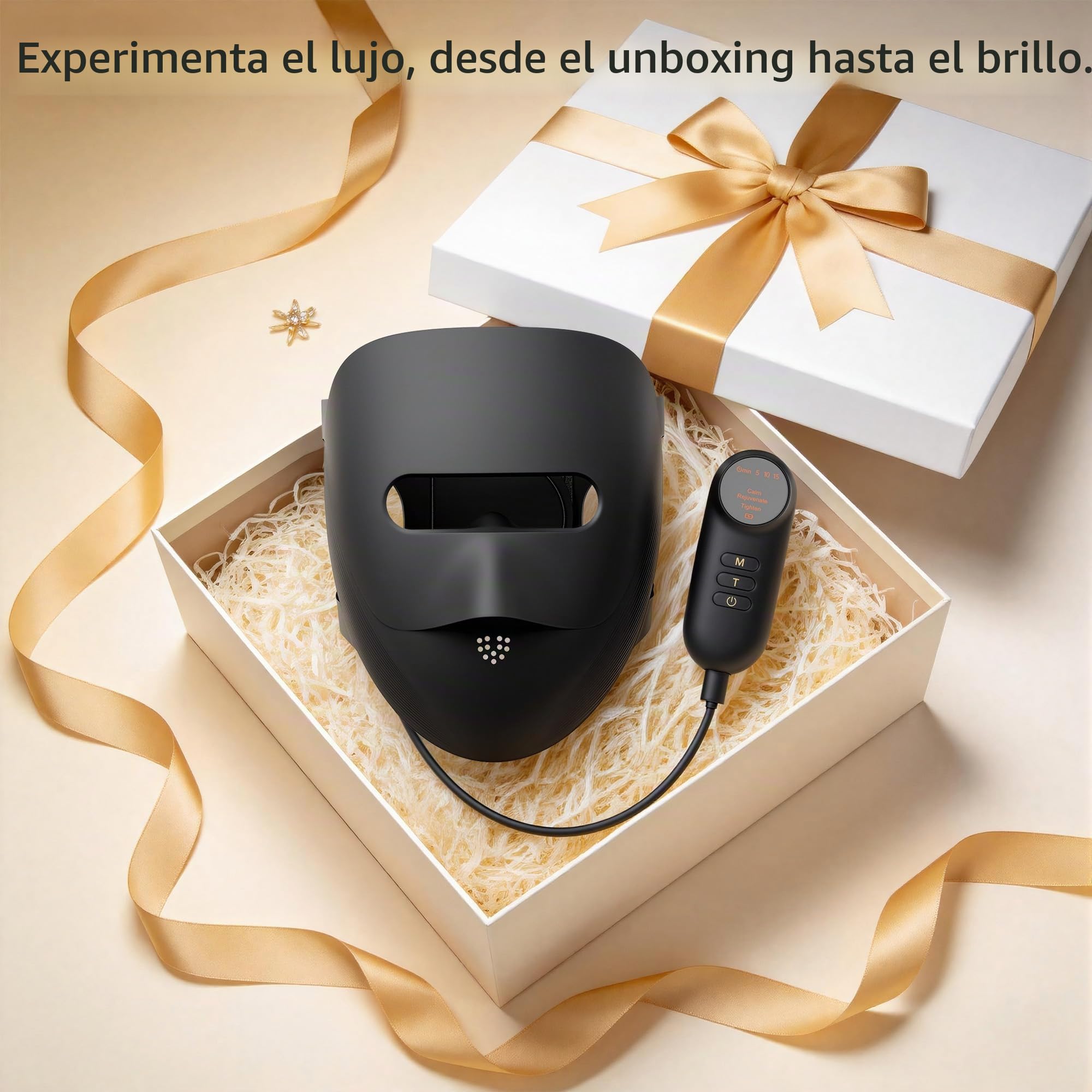 VRAIKO 9D Máscara LED Facial, máscara de terapia de luz roja con 4 modos, 328 LED, diseño de flujo de aire 3D y bloqueo de luz para spa facial cómodo, regalos de belleza premium para mujeres (Negro)