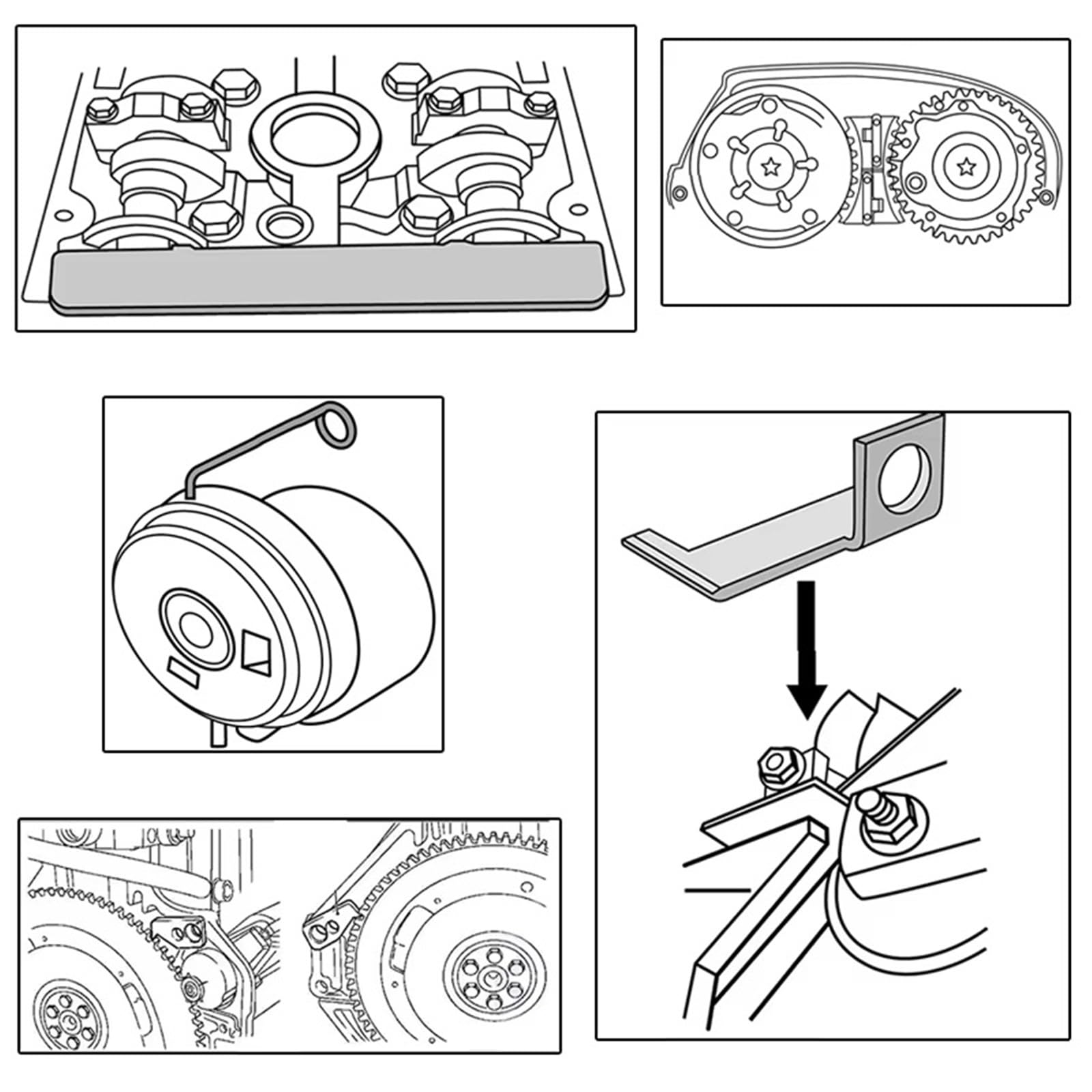 Set Strumenti Messa Fase Compatibile con Chevy per Aveo per Cruze per Orlando per Trax 2008-2025 1.4L 1.6L 1.8L Kit di Strumenti per La Fasatura Dell'albero A Camme del Motore
