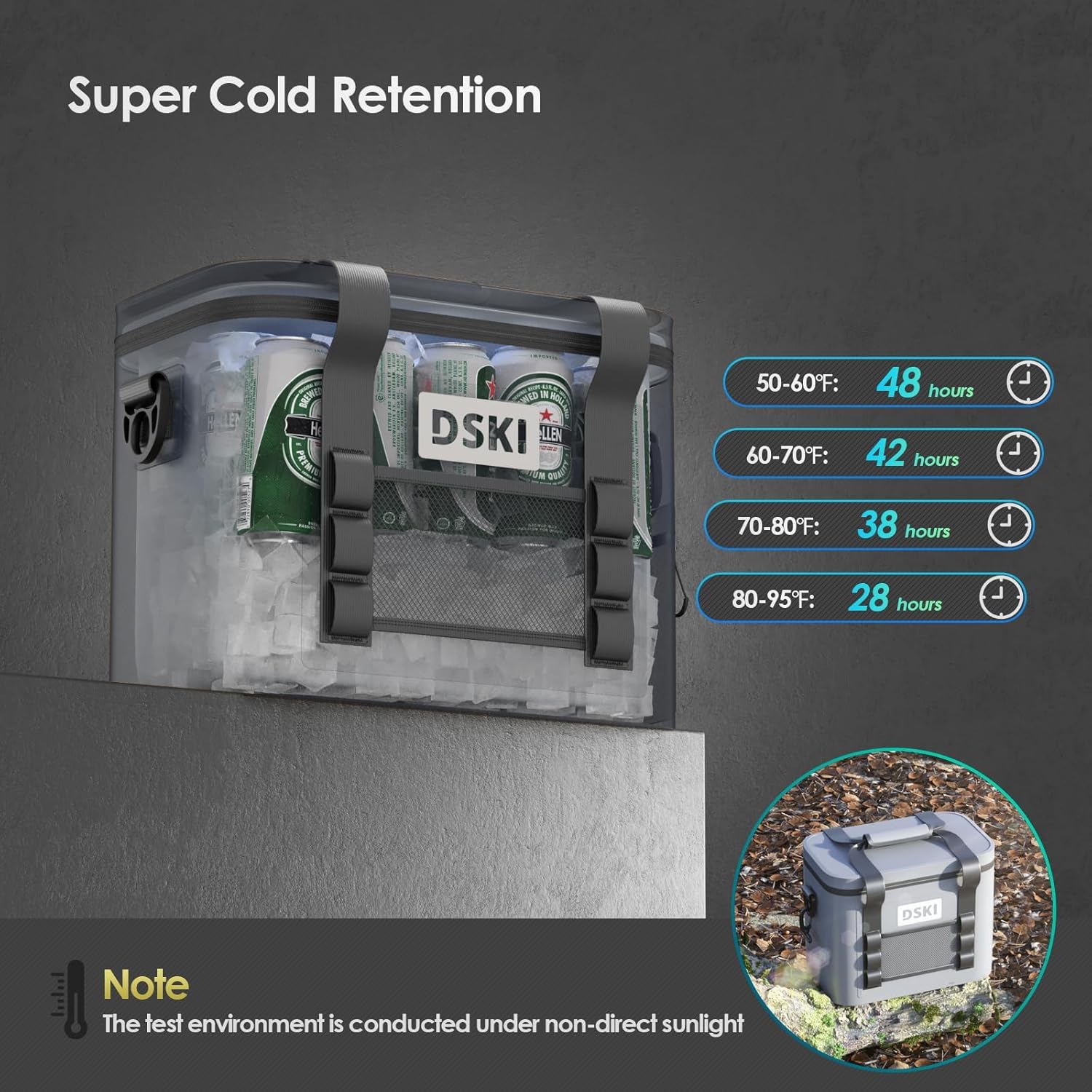 34 Can Soft Cooler Soft Ice Bag Deep Freeze Cooler Ice Chest Collapsible Leak-Proof for Beach Coolers Travel Cooler for Camping, Kayaking, Fishing