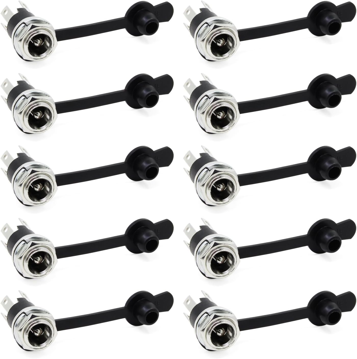 30 Pezzi Connettori DC 5.5x2.1mm - Presa A Pannello 3 Pin, Per Alimentazione 12V, Per Elettronica - Foto 10