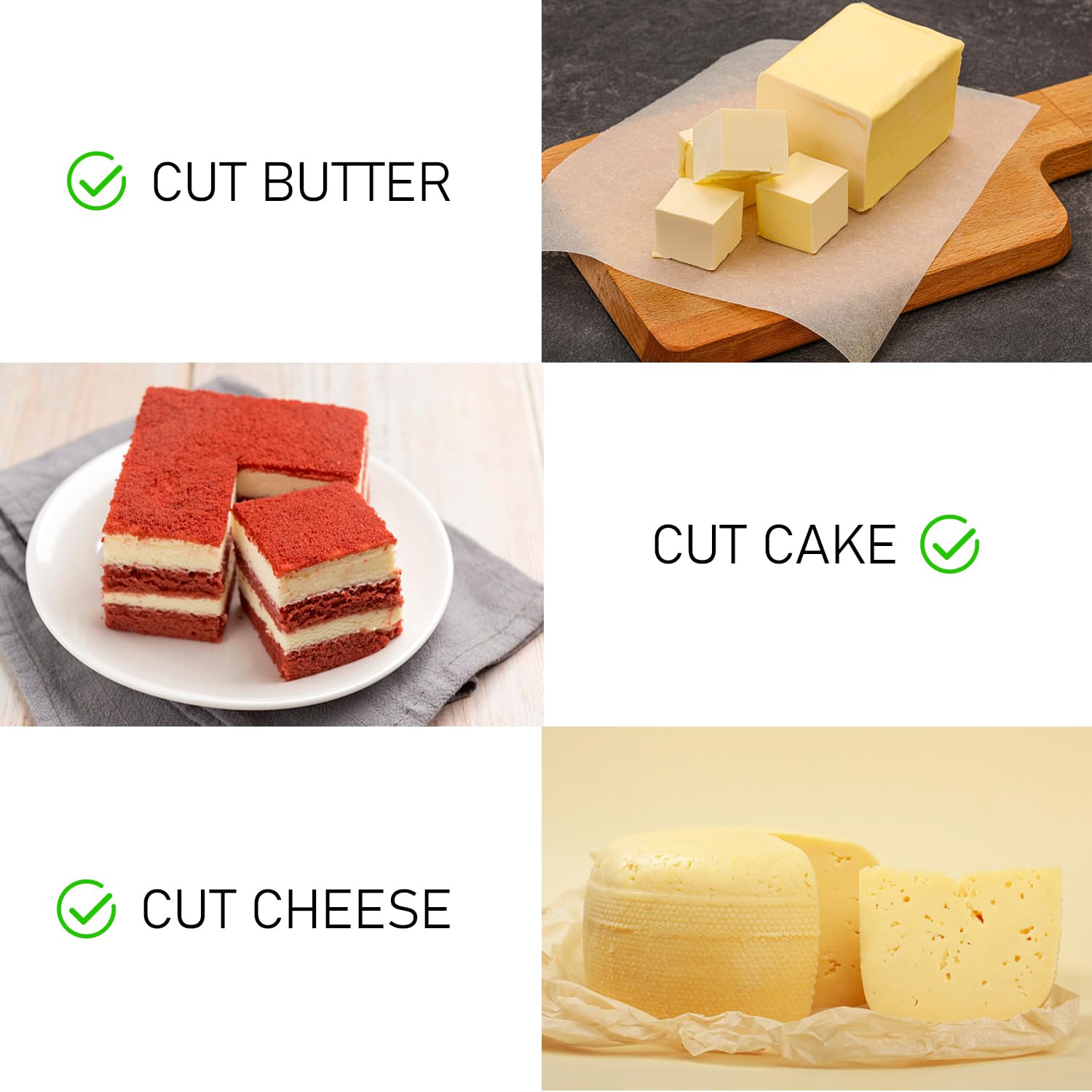 Juego de 4 cuchillos multifuncionales de acero inoxidable, con mantequilla, mermelada, queso, pan con mangas, espátulas de postre