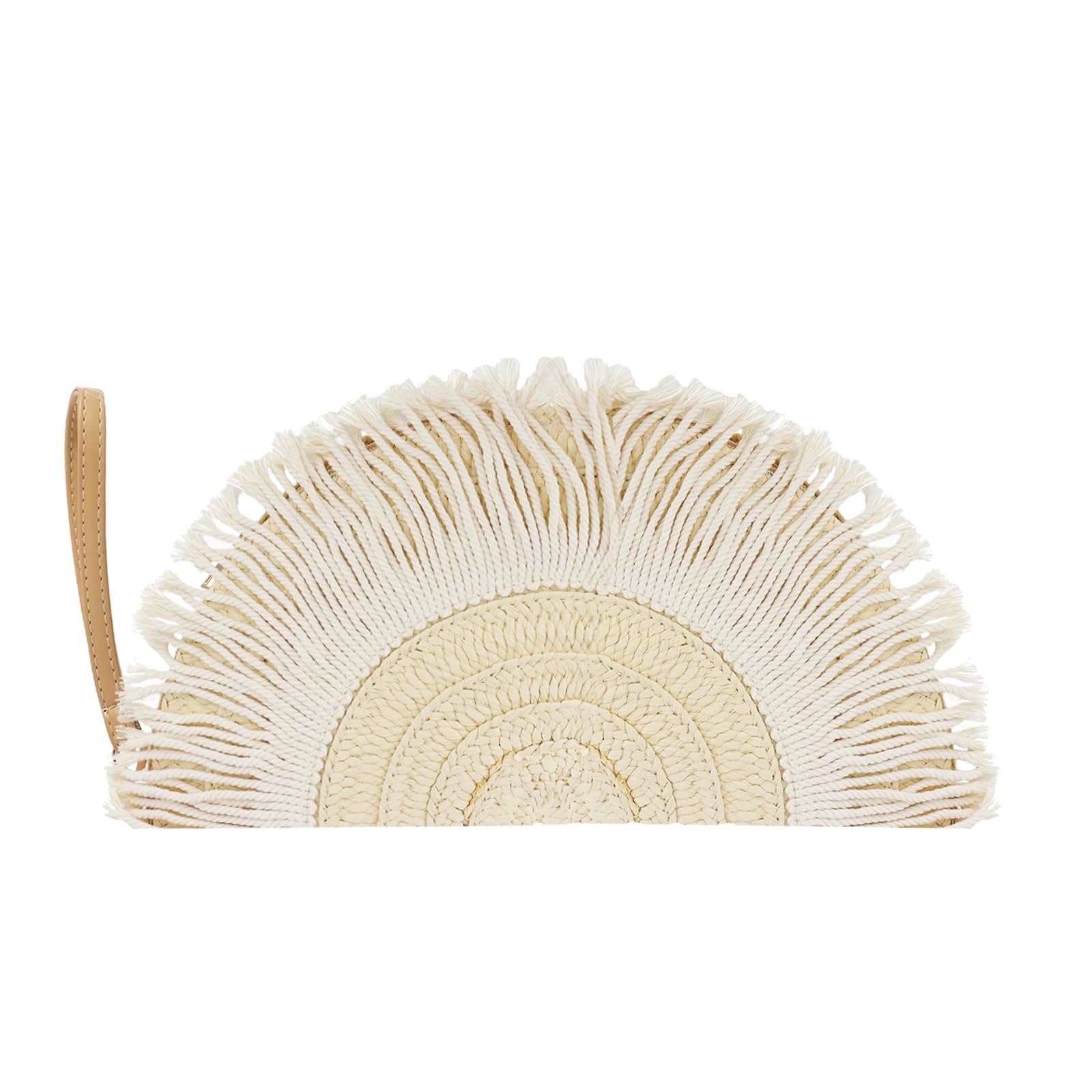 Syrads Bolso de mano de paja para mujer Boda Noche Bolso de paja Fiesta Boda Verano Bolso de playa