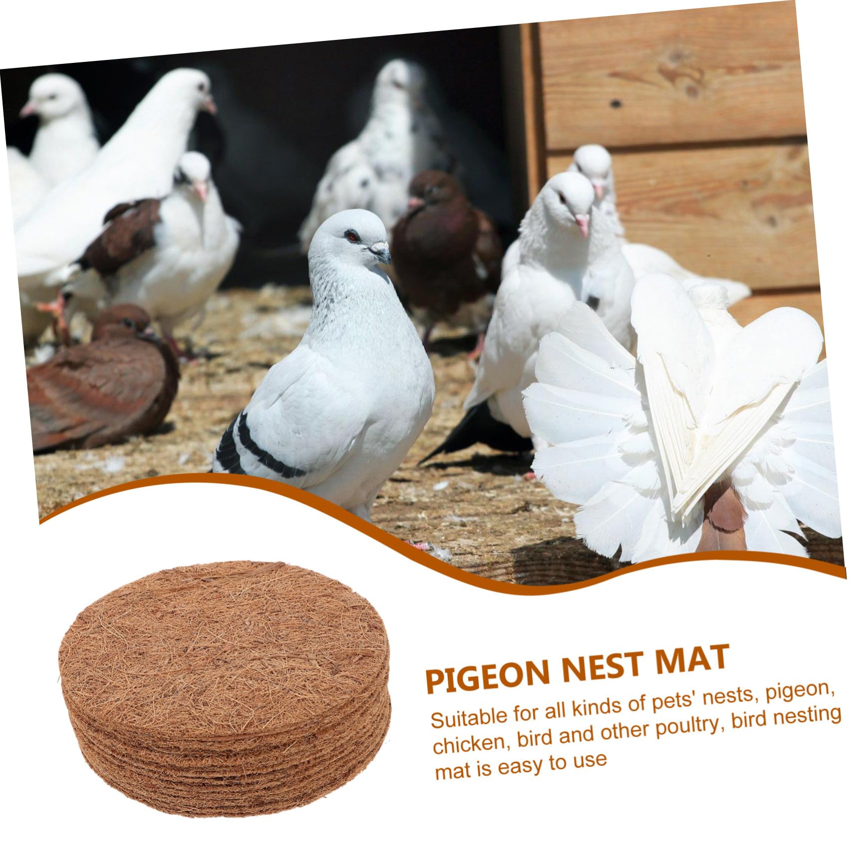 Almohadilla de Cría de Aves de Fibra de Coco, Tapetes Duraderos para Nidos de Pájaros, 12 Piezas, Ligeros y Seguros para Huevos y Mascotas en Anidación