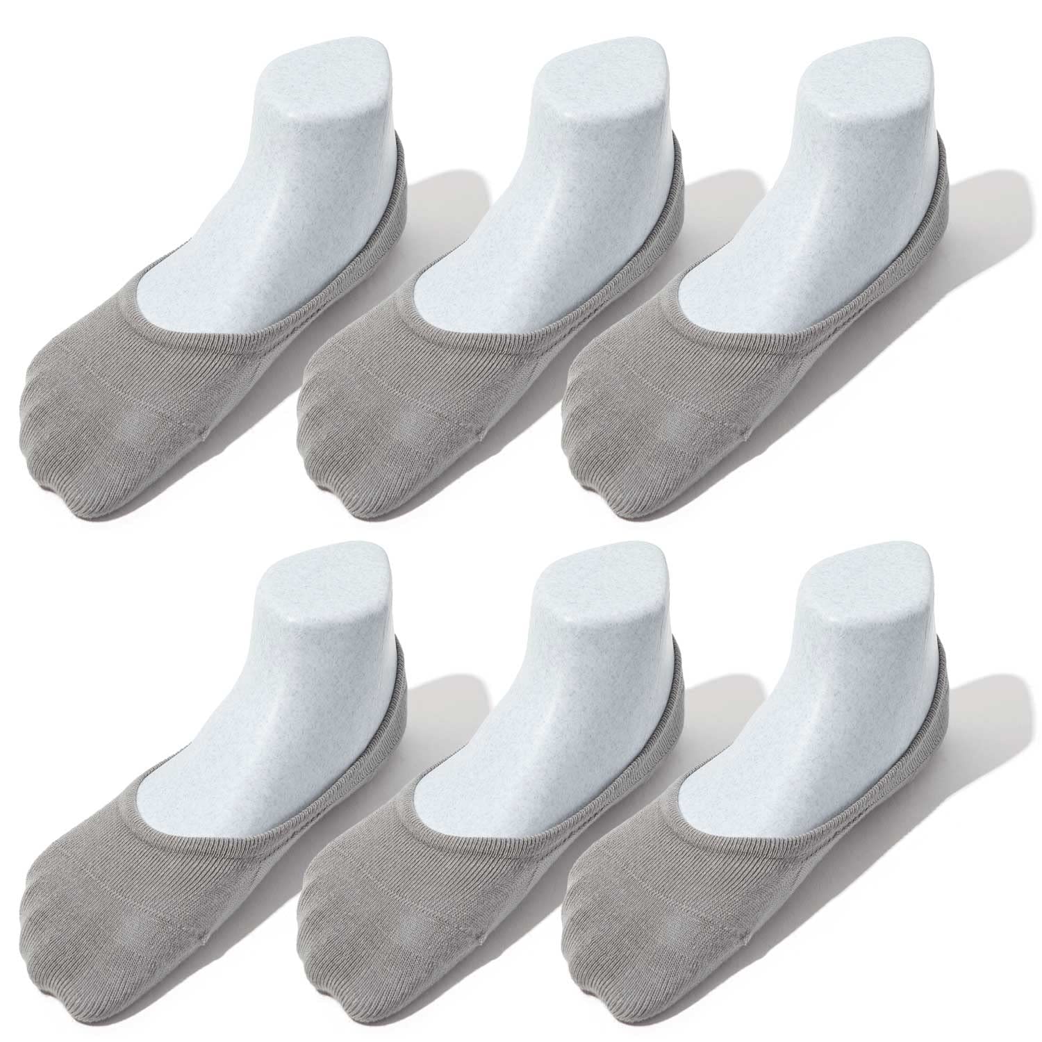 SHEEC No Show Active Socks for Women – Low Cut Liner for Sneakers and Boat Shoes – Non-Slip Invisible with Snug Fit – Thin, Breathable, Durable Design Gray - Small 6 Pairs O.V