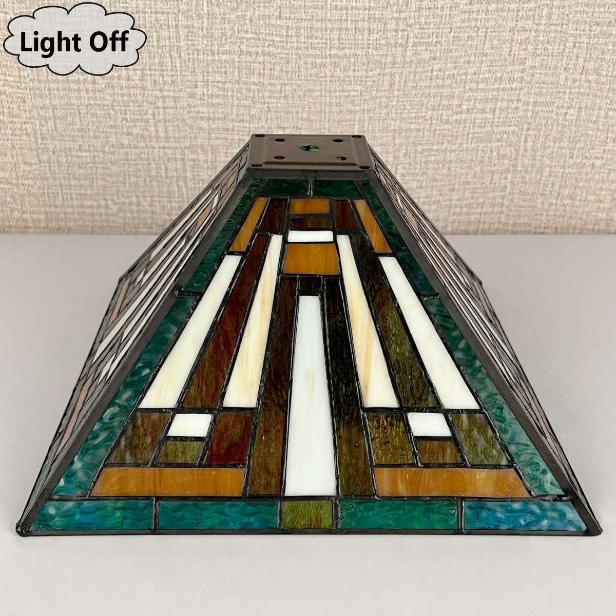 Tiffany Lamp Shade,12 inch Mission Style Handcrafted Stained Glass Lampshade replacement for Medium Size Table Lamp Desk Light