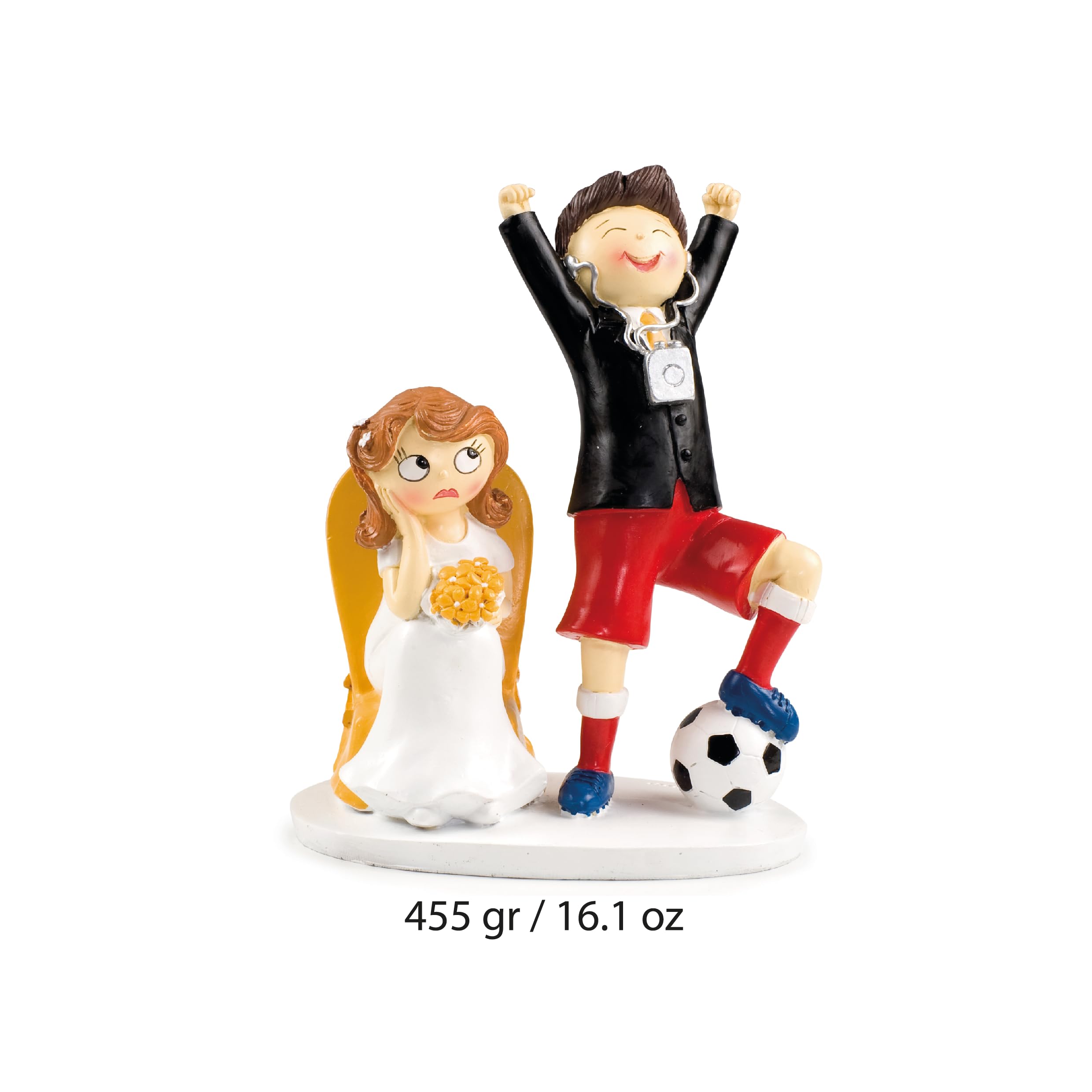 Mopec Y686 Brautpaar-Pastel Paar und Fußball, 14,5 x 19,5 cm