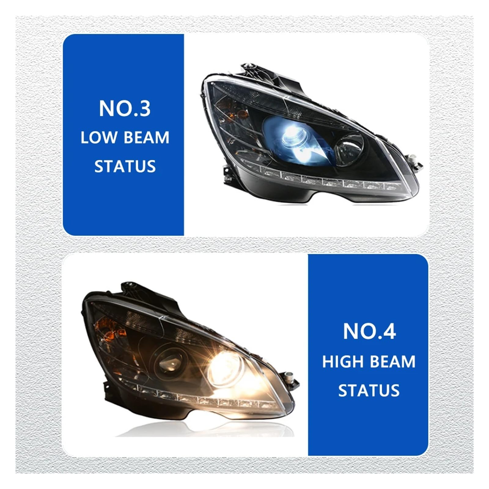 Pasuje do Merc//edes W204 07-10 EMARK Led DRL reflektor samochodowy montaż sygnału akcesoria samochodowe zmodyfikowana lampa reflektory LED(Low led high halogen)