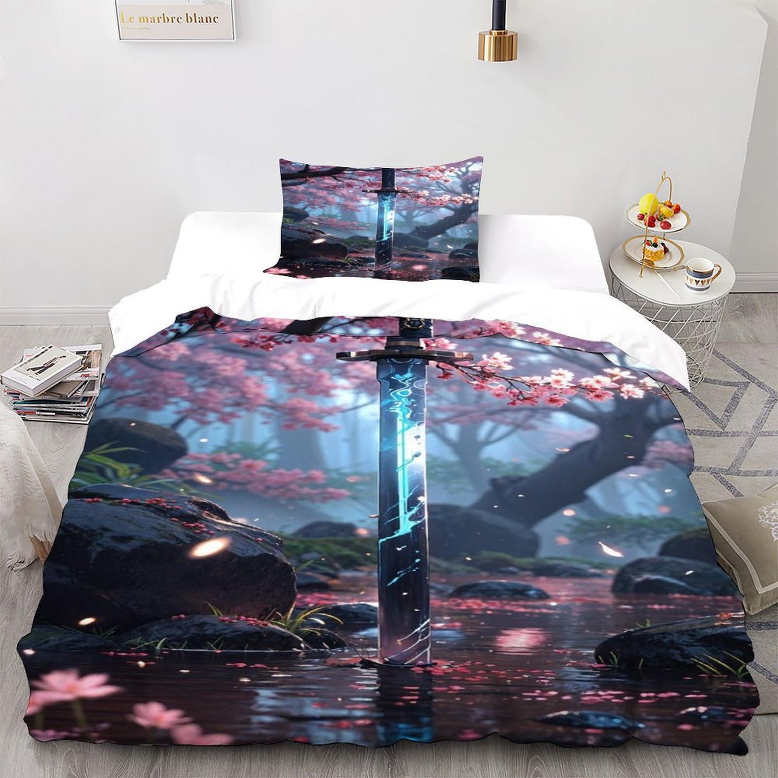 Parure de couette arme en microfibre lit single 135x200cm pour adulte et enfant