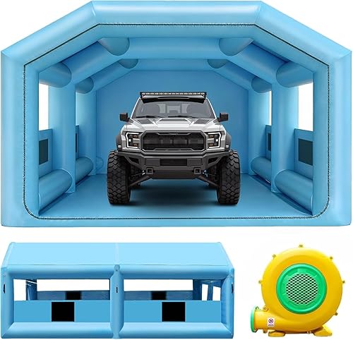Miniatura 9 de LVAOSTT Cabina de Pintura 10x8.2x8.2 Pies Cabina de Pintura Inflable Carpa de Cabina de Pulverización Portátil con Sistema de Soplador y Filtro