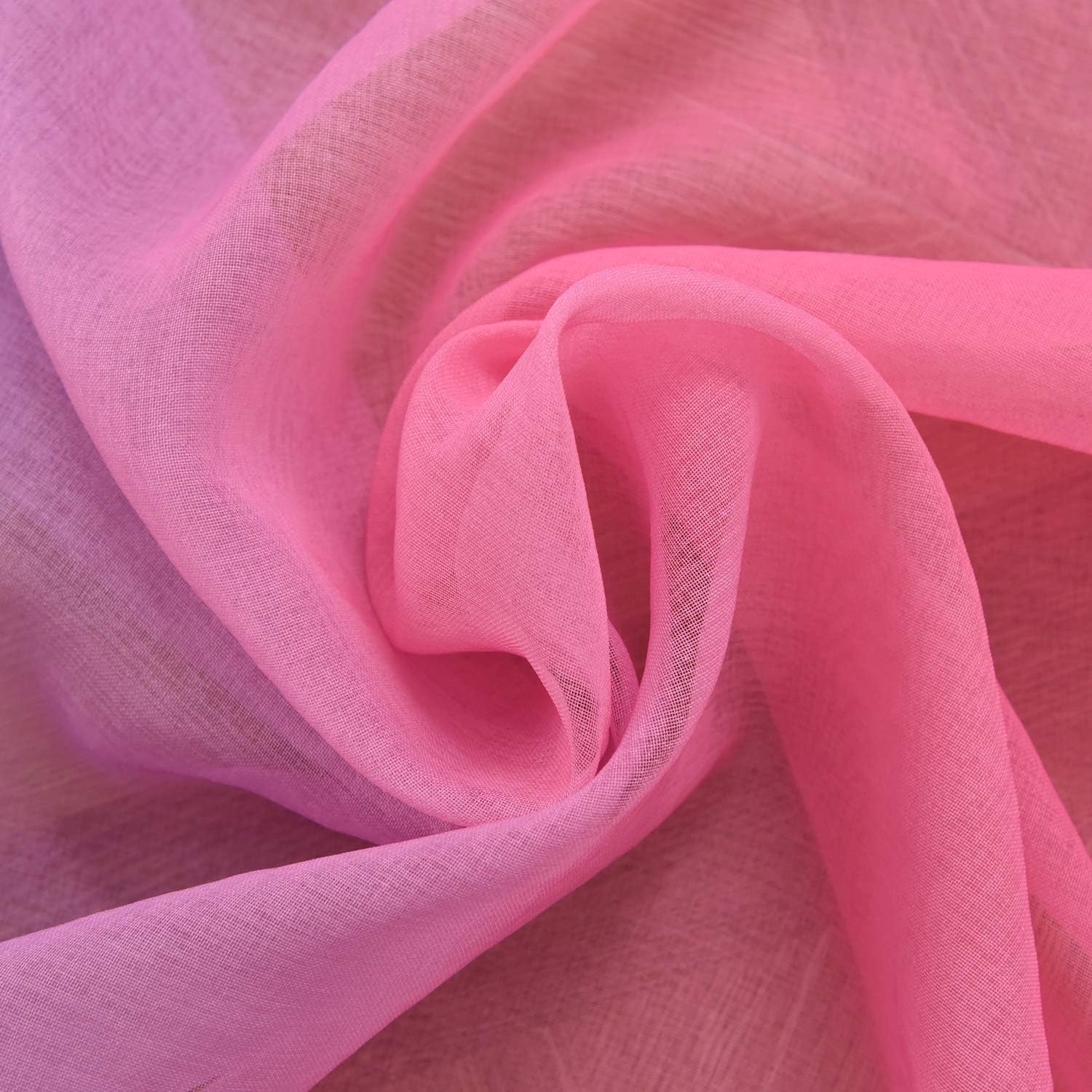 GYROHOME Ombre Sheer Curtain Linen Textured Voile Drapes with Fantastic Gradient Color, Elegant for Bedroom Living Room Home Decor,Set of 2 Panels,Pink and Purple,52x84inches
