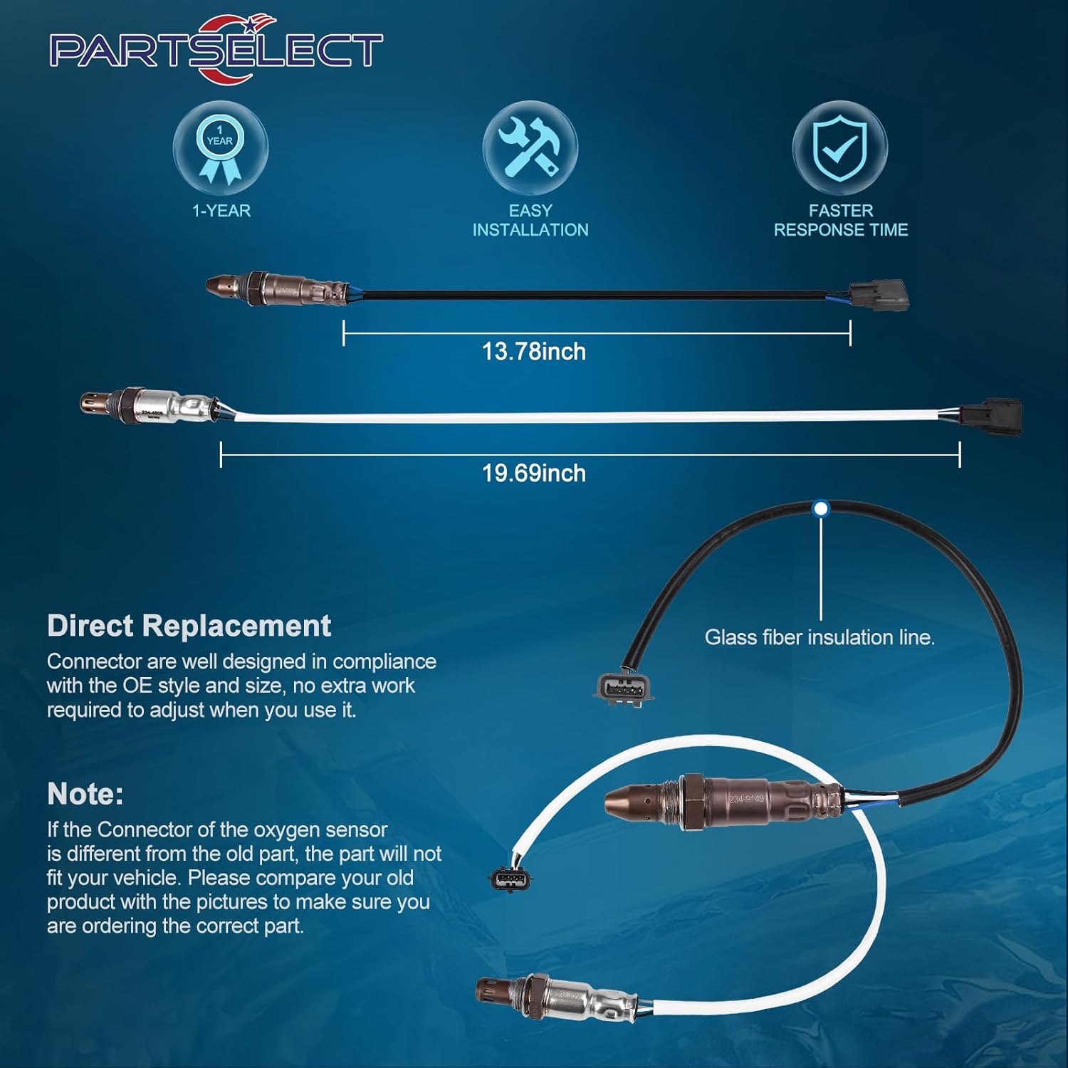 Set of 2 Oxygen O2 Sensor Upstream Downstream Replacement for Nissan Rogue SL S SV 2014-2019 2.5L L4