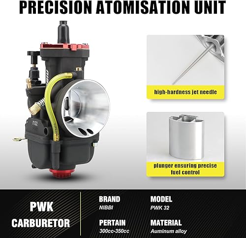 Miniatura 9 de NIBBI Carburador PWK24mm, apto para motor de motocicleta de 125 cc a 150 cc con chorros de carbohidratos para DirtBike MiniBike Pit Bike GY6 ATV