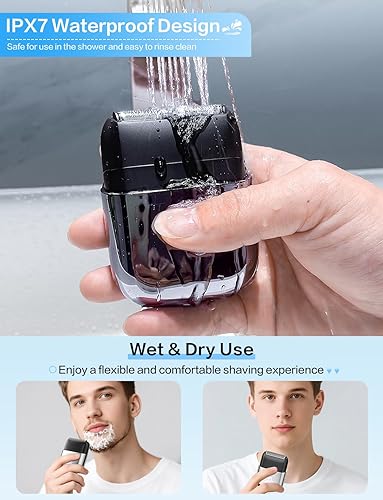 Miniatura 4 de Afeitadoras eléctricas de papel de aluminio para hombres, maquinilla de afeitar eléctrica, mini maquinilla de afeitar inalámbrica IPX7, afeitadora
