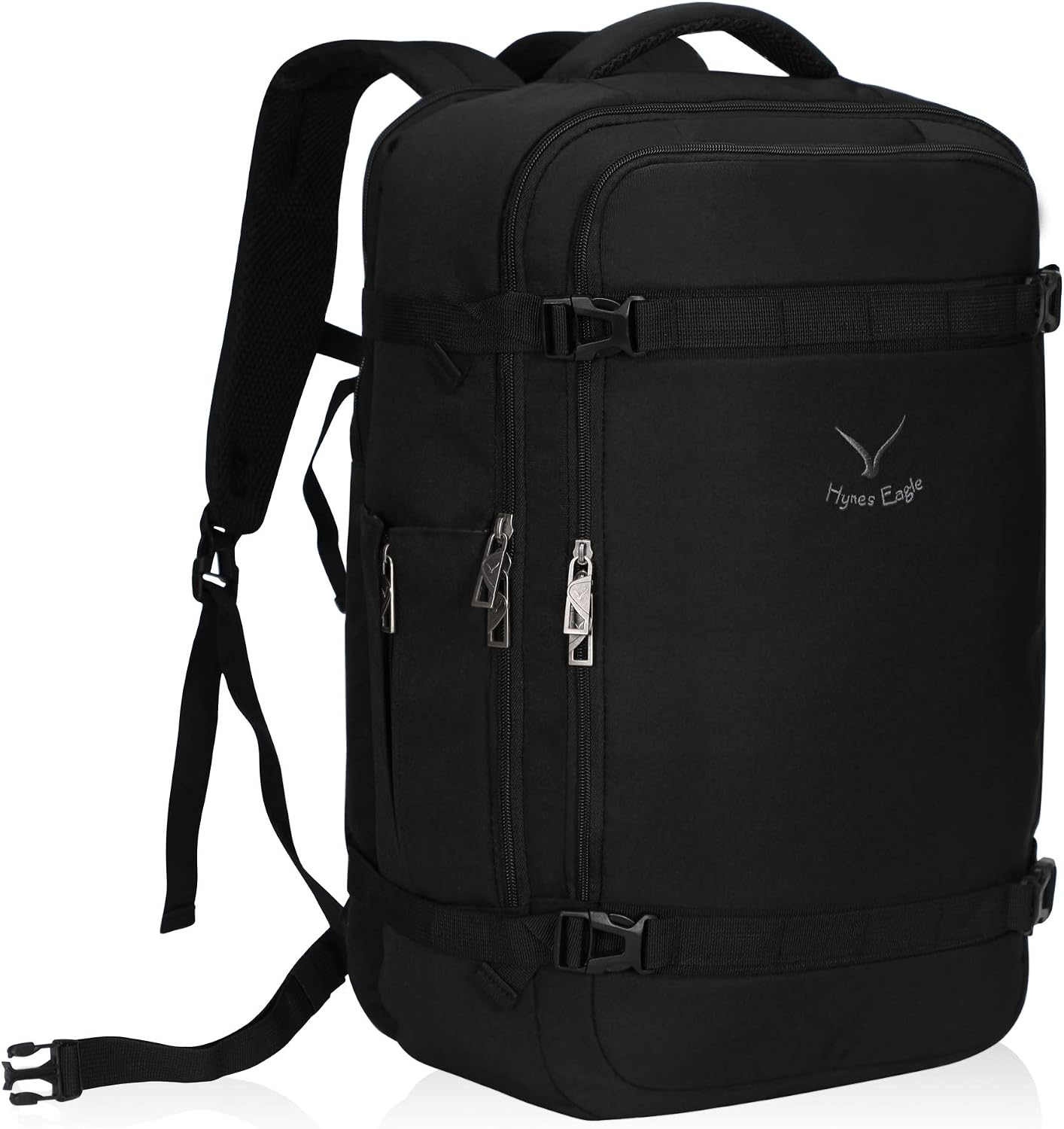Hynes Eagle 40L Travel Backpack Airline Approved Carry on Backpack Weekender Bag for Women Men, Black