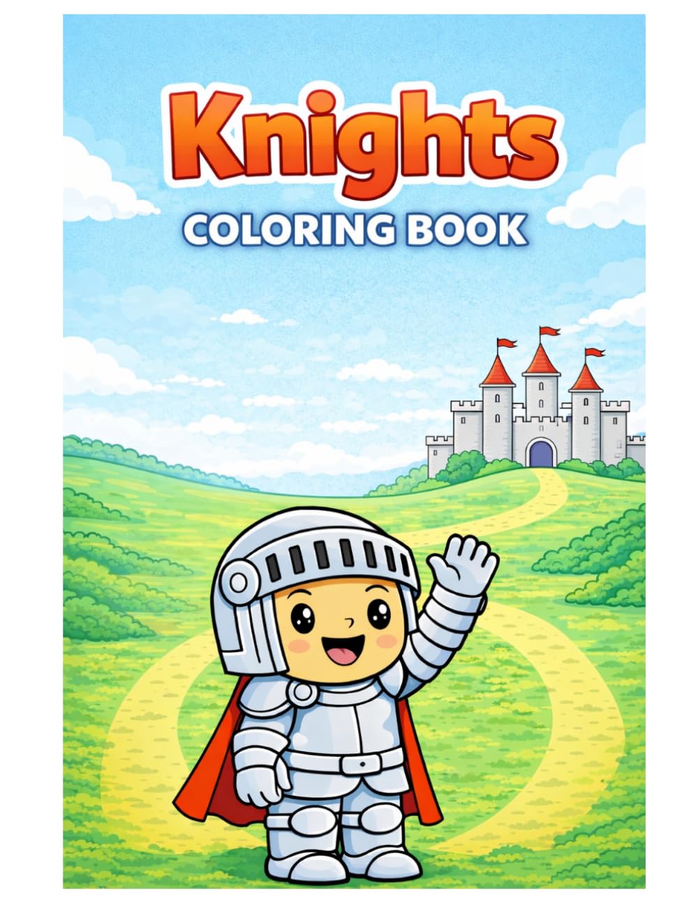 Knights Coloring Book: 50 Easy and Fun Knight Coloring Pages with Castles, Swords and Simple Medieval Scenes for Kids