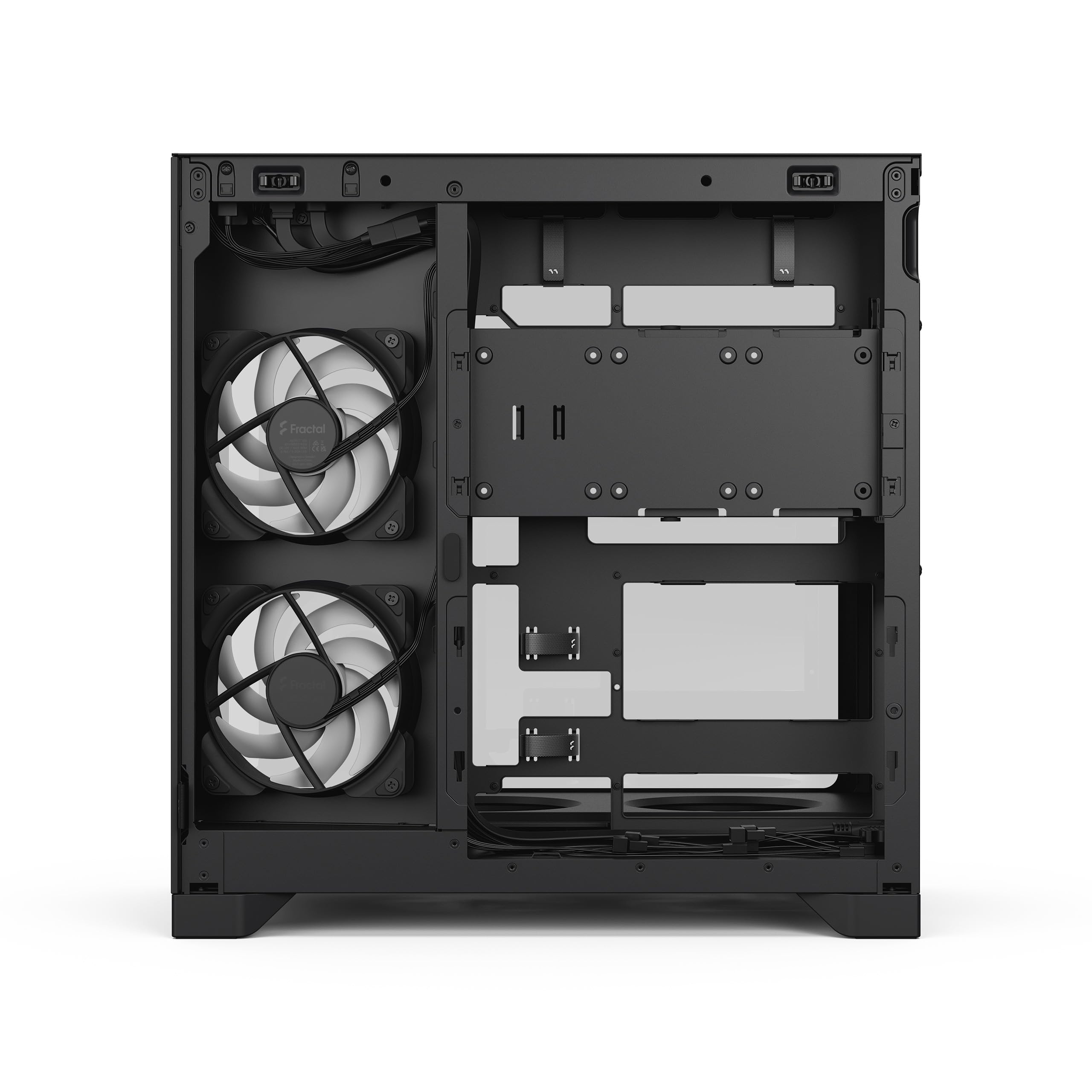 Fractal Design Pop 2 Vision Black RGB PC‑Gaming‑Gehäuse mit Panoramaglas – Dual‑Kammer‑Design – 4 RGB‑Reverse‑Lüfter – ATX/E‑ATX/mATX/ITX