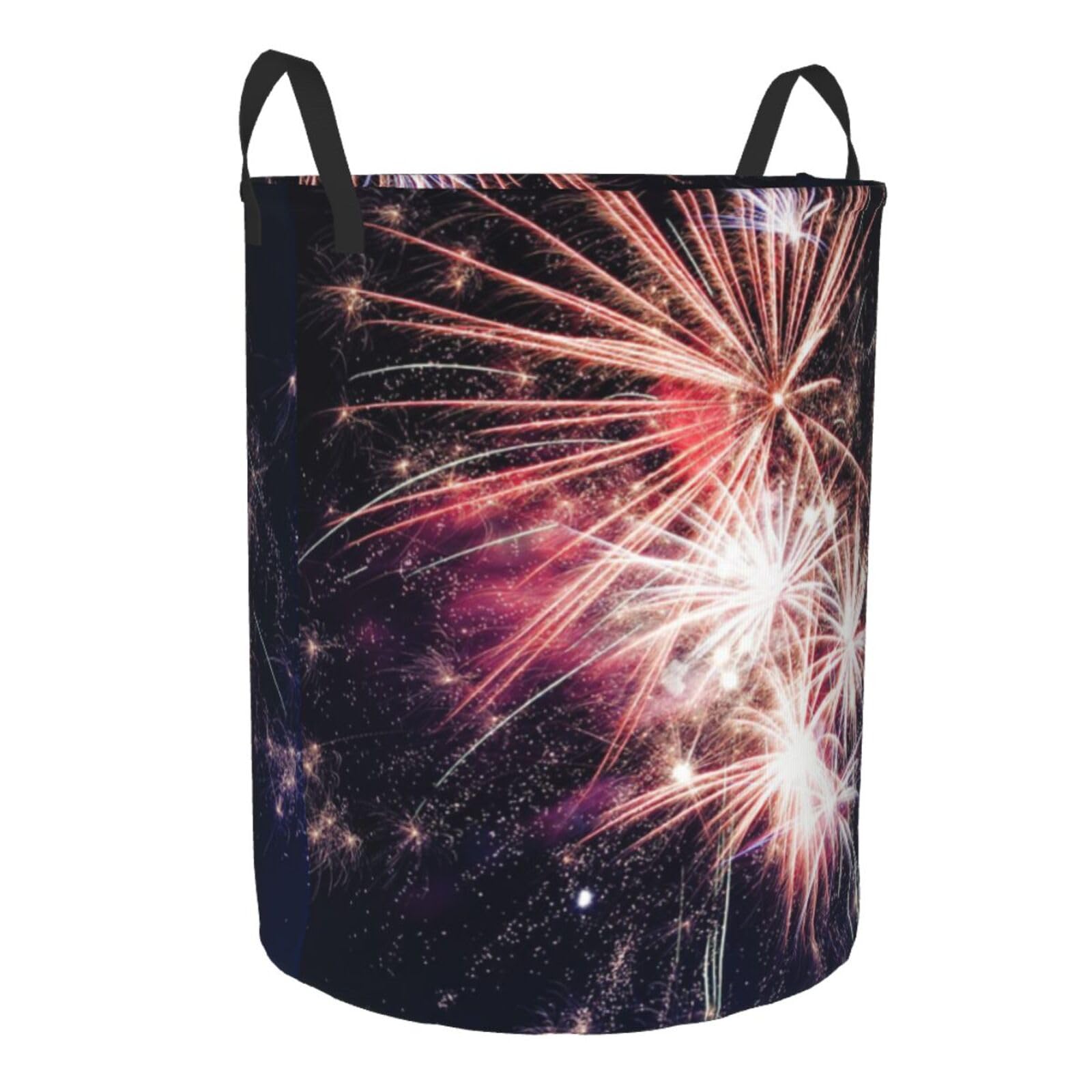 OPSREY Explosion Feuerwerk gedruckt Wäschekorb Runde Lagerung Korb Lagerung Korb Tasche Für Bücher Kleidung Spielzeug Lagerung Küche, Haushalt & Wohnen