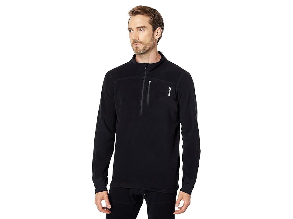Hot Chillys La Montana Zip-T (Black/Black) Men's Clothing INTERNATIONAL SHIPPING