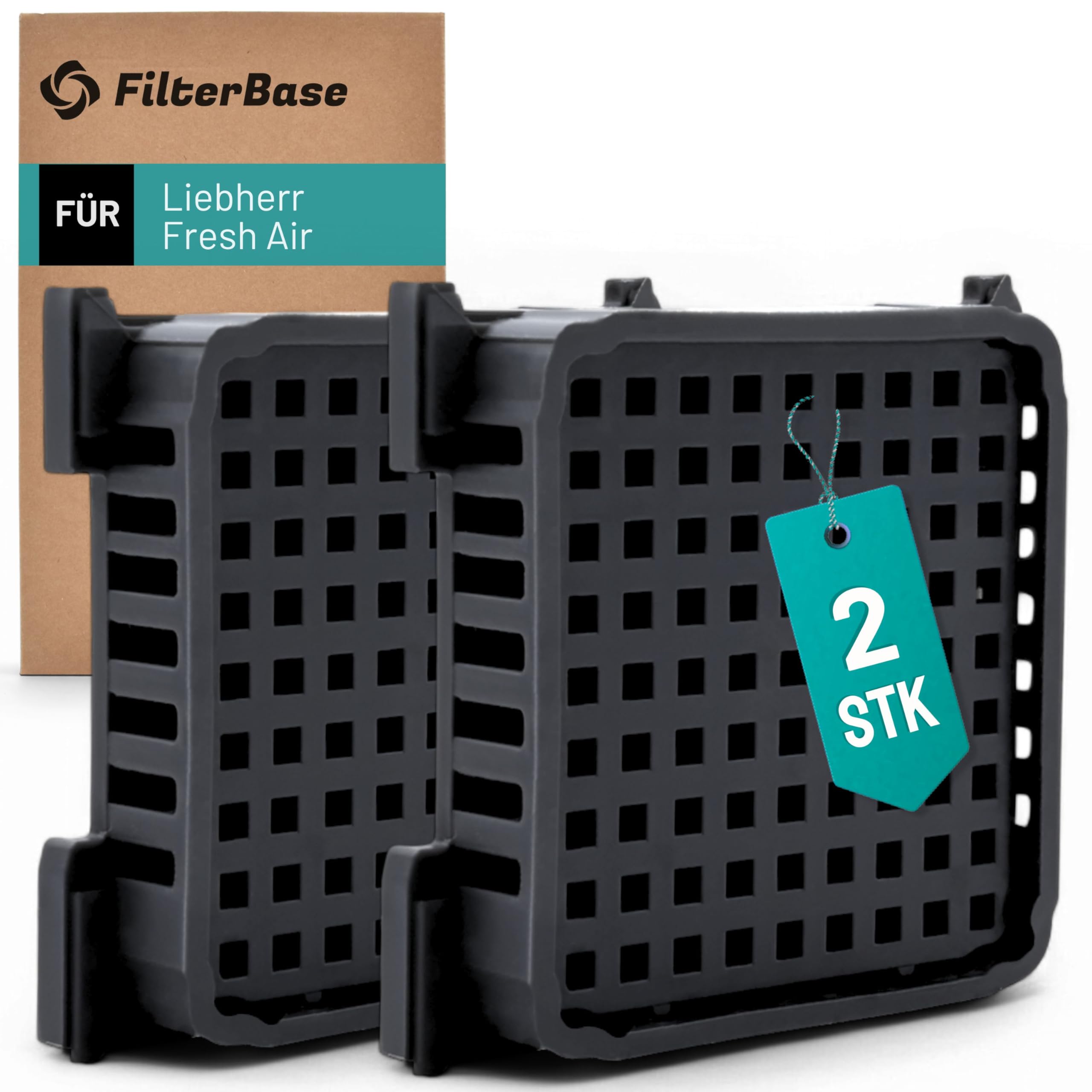 FilterBase® Fresh Air Filter für Liebherr Kühlschrank | 2 Stück | Aktivkohlefilter kompatibel mit 9096989 9882460 988246000 und 7440021-00