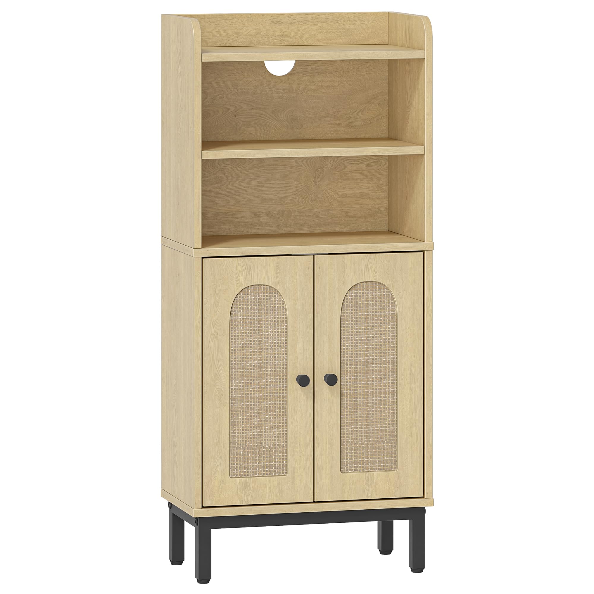 Hzuaneri Mobile da Bagno, mobile bagno, con 2 Ripiani Aperti Regolabili e 2 ante, per Bagnos, Soggiorno, Ingresso, Cucina, 20 x 37 x 84 cm, Rovere Chiaro BC48202B