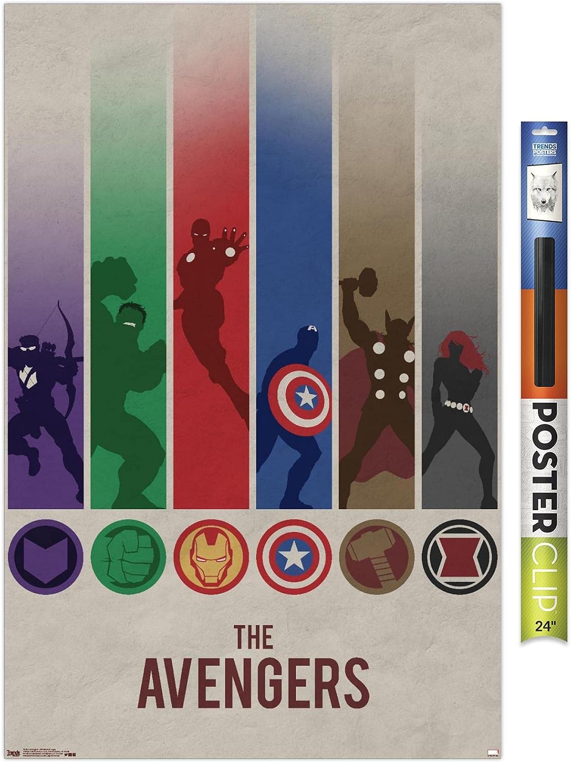 Trends International Marvel Comics Avengers - Minimalist Logo Wall Poster, 34L x 22.4W, Premium Unframed Version