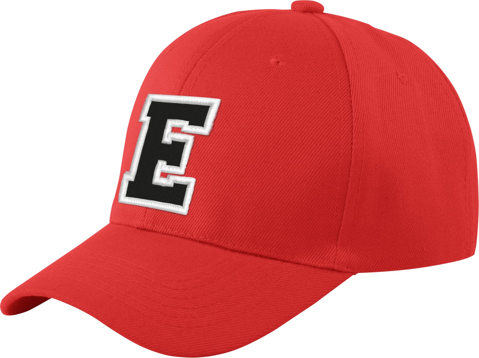 Morefaz New Boy Girl Adjustable Baseball Cap Red Black Letter Children School Caps Kids Hat Sport Alphabet A-Z (E)