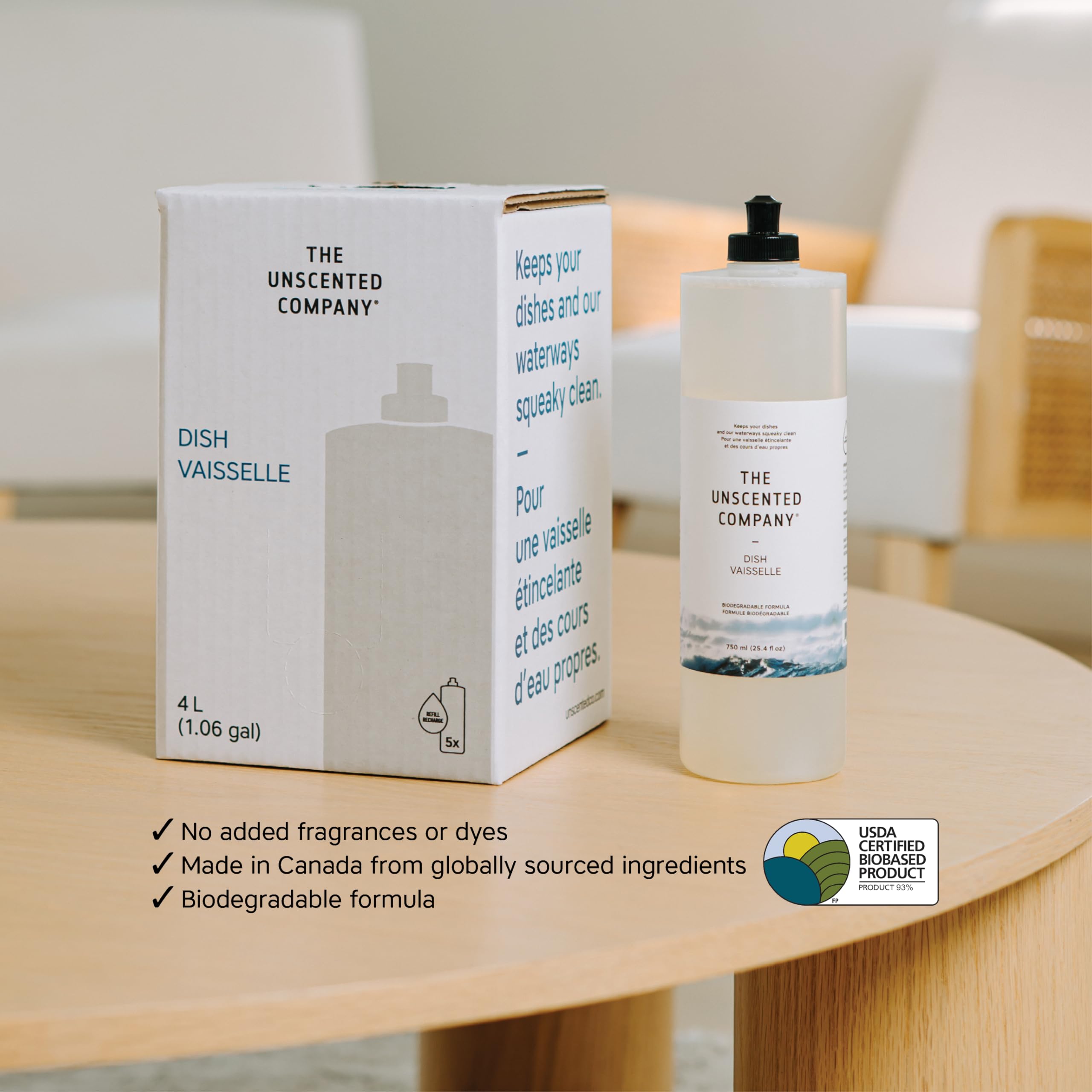 The Unscented Company Caja de recambio de jabón para platos, 1.06 GL