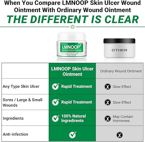 Miniatura 7 de LMNOOP® Ungüento curativo de úlceras cutáneas, para úlceras de pies y piernas, llagas, úlceras varicosas, úlceras por estasis, úlceras por decúbito,