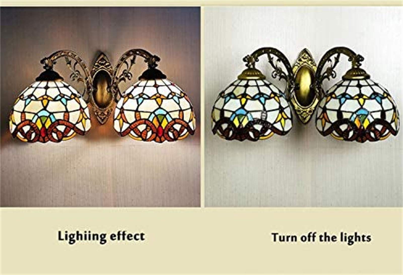 Luces De Pared con Escala De Lámpara De Vidrio 2 Luces De Pared De Pared Luces E27 Paredes De Cocina Interior Luces Retro para El Dormitorio Cortesía