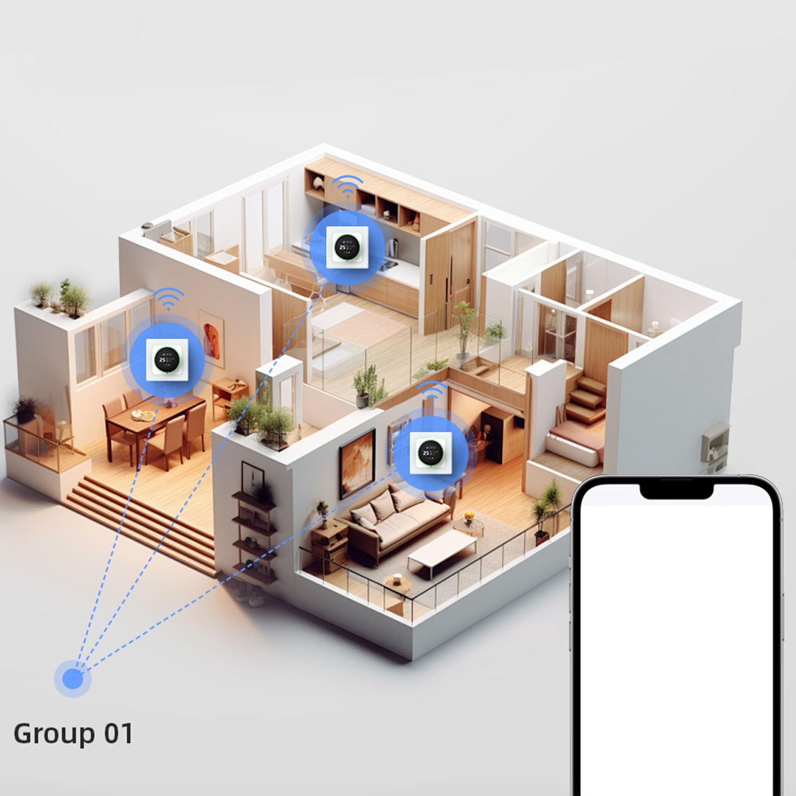 Ejoyous Termostato Intelligente per Scaldabagno, Regolatore di Temperatura WiFi con Programmazione Programmabile e Controllo Vocale per il Riscaldamento Domestico