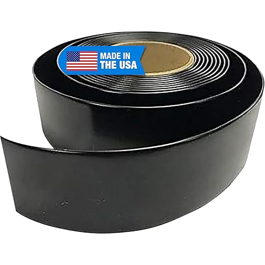 1.5" Wide x 20' Roll Vinyl Strap for Patio Chairs, Lawn Furniture, and Deck Chairs, Make Your Own Replacement Straps, Plus 20 Free Fasteners, (Black)