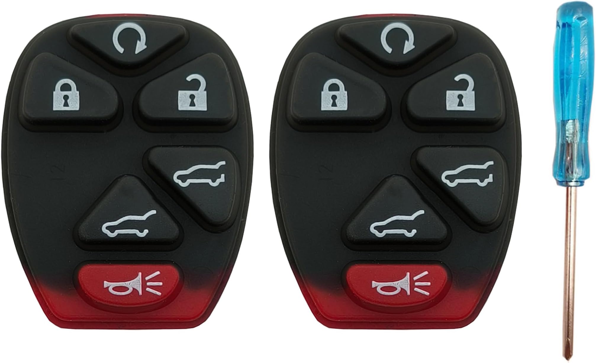 Key Fob Button Pad Replacement Fits for 2007-2014 Chevy Tahoe Suburban Cadillac Escalade Keyless Entry Remote Cover Case Shell Insert Keypad