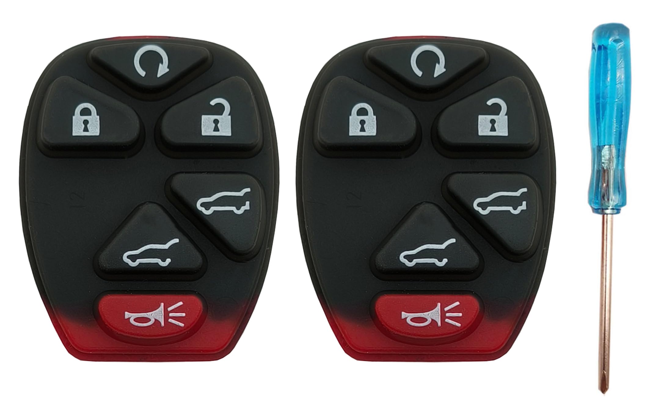 Key Fob Button Pad Replacement Fits for 2007-2014 Chevy Tahoe Suburban Cadillac Escalade Keyless Entry Remote Cover Case Shell Insert Keypad