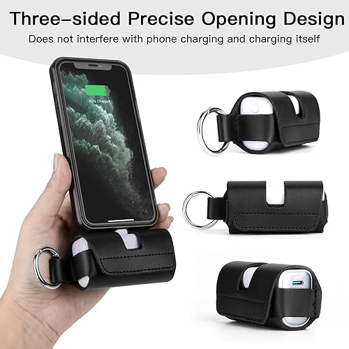 Miniatura 3 de CaSZLUTION Funda de cuero compatible con Anker 621 Nano Power Bank 5,000 mAh, cargador portátil de 12 W 22,5 W, pequeño estuche portátil para Anker