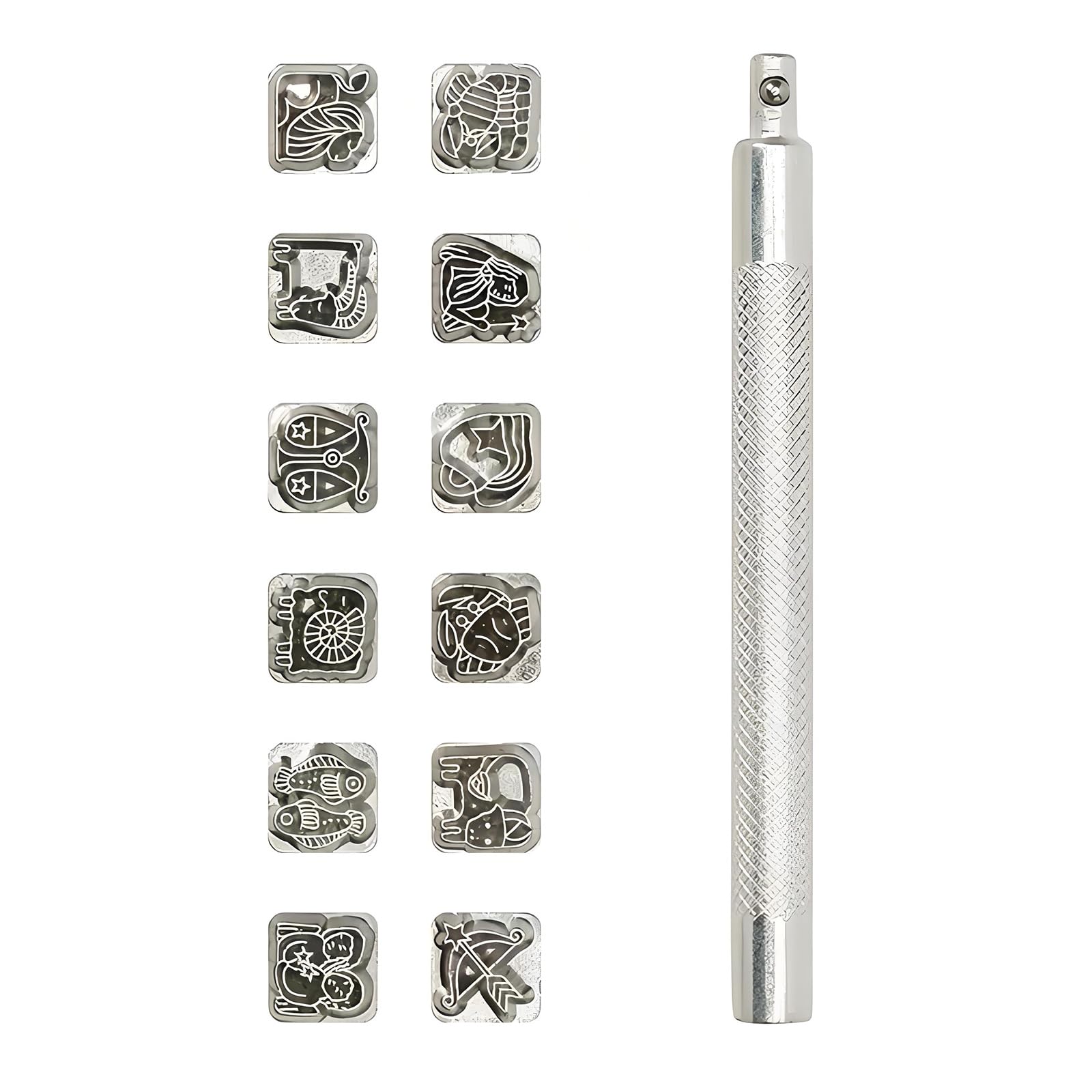 Premium Leather Engraving Stamps Featuring 12 Unique Themes Punching Tool Suitable for Both Beginners and Experts Kirsite Leather Tool