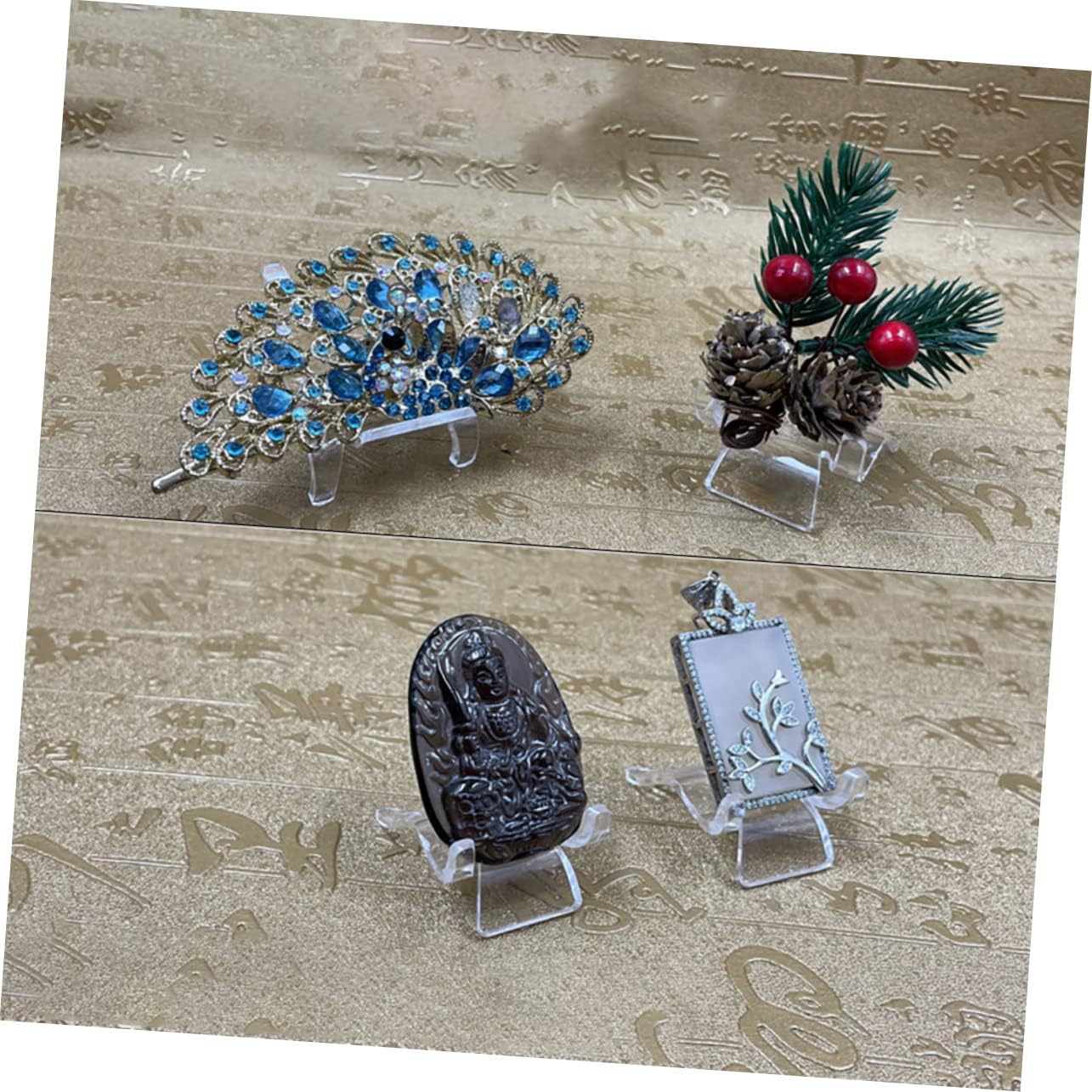 Holibanna 20pcs Acrylic Display Stands for Crystal Pendants Triangle Shaped Holders for Collectibles Easel Stands for Home Decor and Showcases