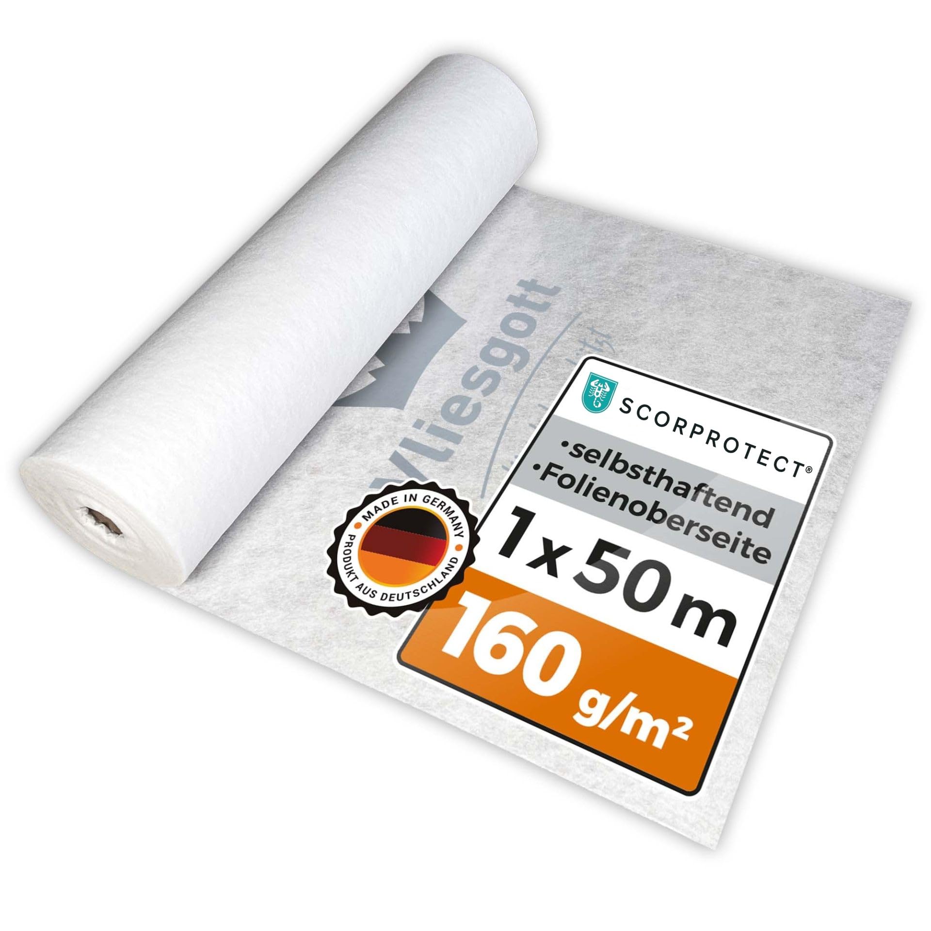 Scorprotect® BSV - Protector de suelo y escaleras (1 m x 50 m, 160 g/m²), color negro