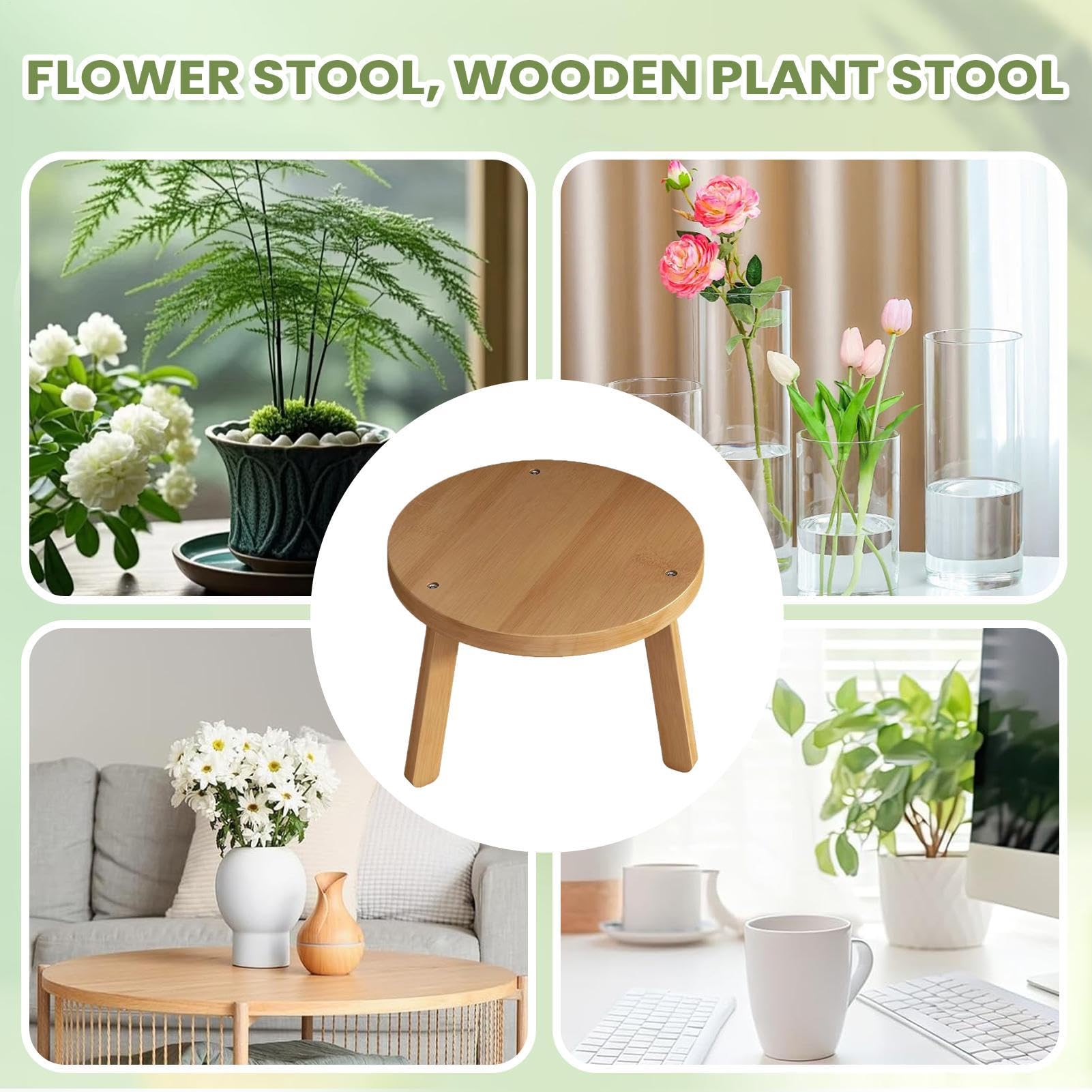 Pequeño Taburete para Plantas Peana Elevada para Macetas | Soporte para Jardín Interior para Interior y Exterior: Jardín, Balcón, Dormitorio, Salón, Estilo Rústico