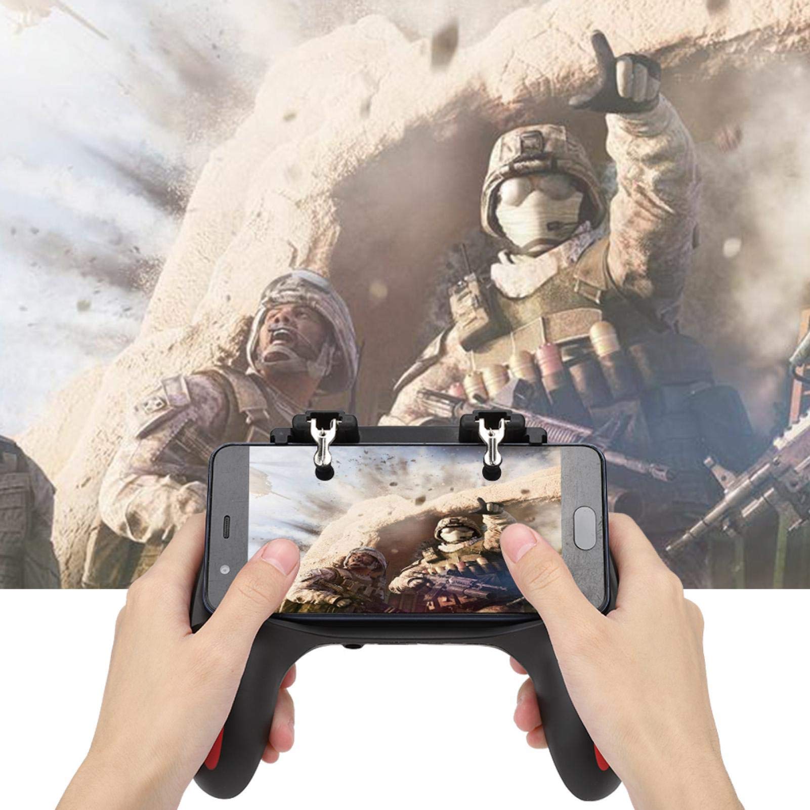 VBESTLIFE Wärmeableitungs-Gamepad, Handy-Game-Controller-Griff mit Zwei Lüftern Universal für 4,7-6,5 Zoll-Telefone