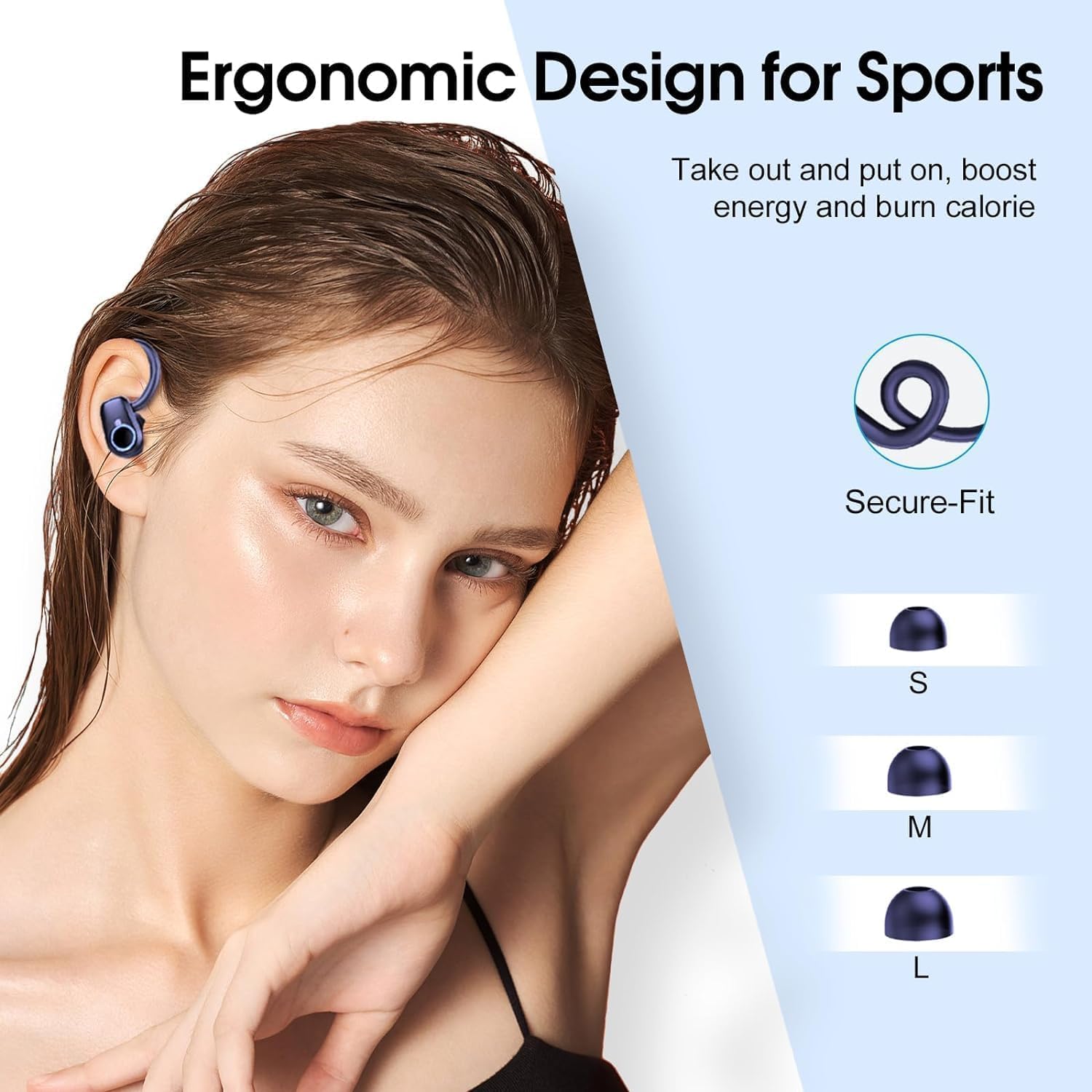 Poounur Auriculares Bluetooth, auriculares inalámbricos Bluetooth 5.4 con 4 micrófonos con cancelación de ruido ENC, auriculares inalámbricos