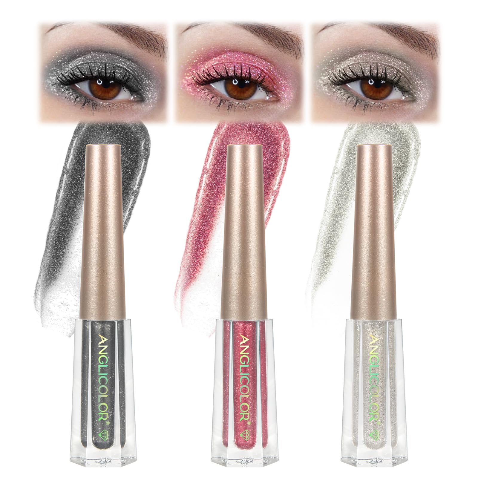 Highlighter Lidschatten Palette – Wasserfest, Hochpigmentiert, 4 Farben, Mit Cremetextur (Korean Make-up)