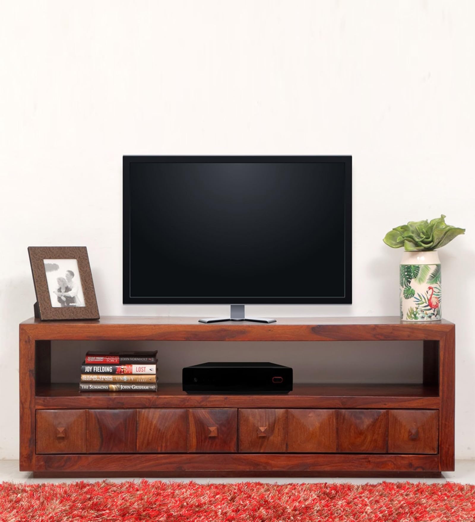 HOLYSEE Solid Wood TV Unit/Cabinet for LED LCD: Premium TV Stand with Pure Sheesham Wood and Honey Finish for Living Room and Bedroom-image-18