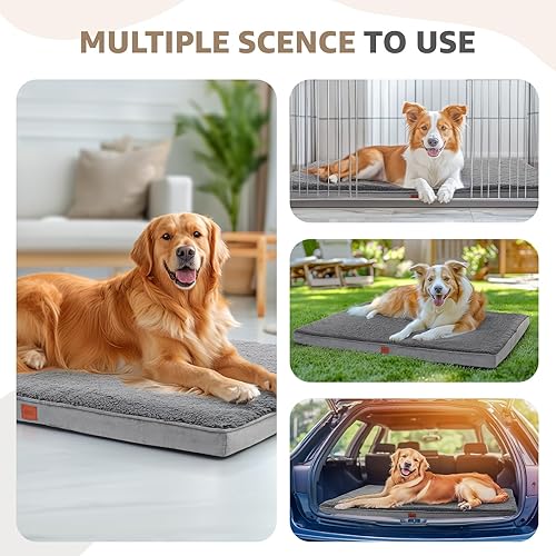Miniatura 5 de Cama ortopédica para perros grandes, cama impermeable para perros con funda extraíble lavable y parte inferior antideslizante, colchón de espuma